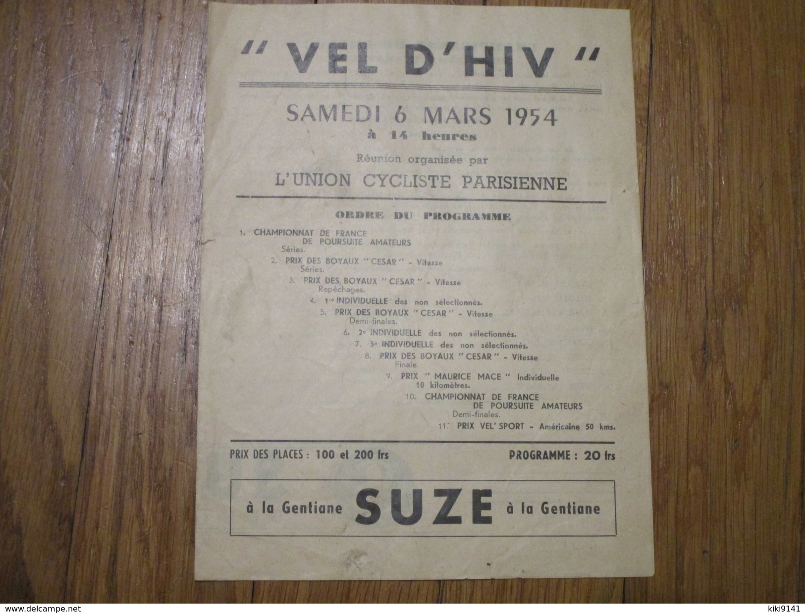 "VEL D'HIV" . Réunion Cycliste Organisée Par L'Union Cycliste Parisienne - Radsport