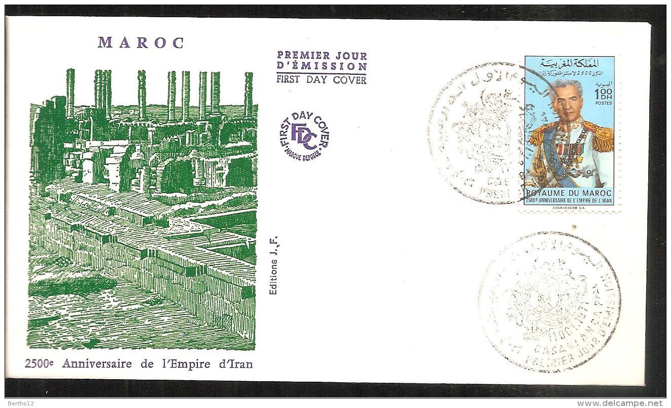 FDC   2500 ANNIVERSAIRE   DE L EMPIRE  D IRAN - Marocco (1956-...)