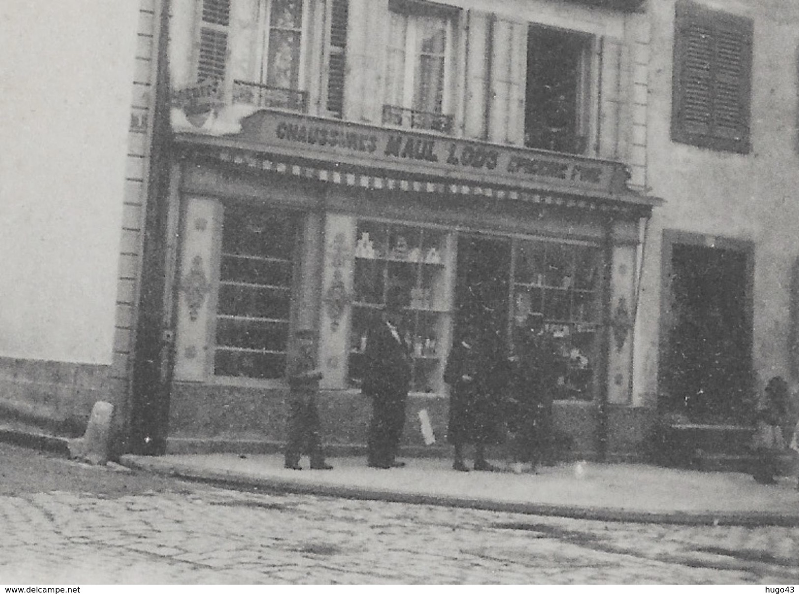 (RECTO / VERSO) HERICOURT EN 1908 - FOUBAURG DE BELFORT - COMMERCE CHAUSSURES ET PERSONNAGES - CPA VOYAGEE - Otros & Sin Clasificación