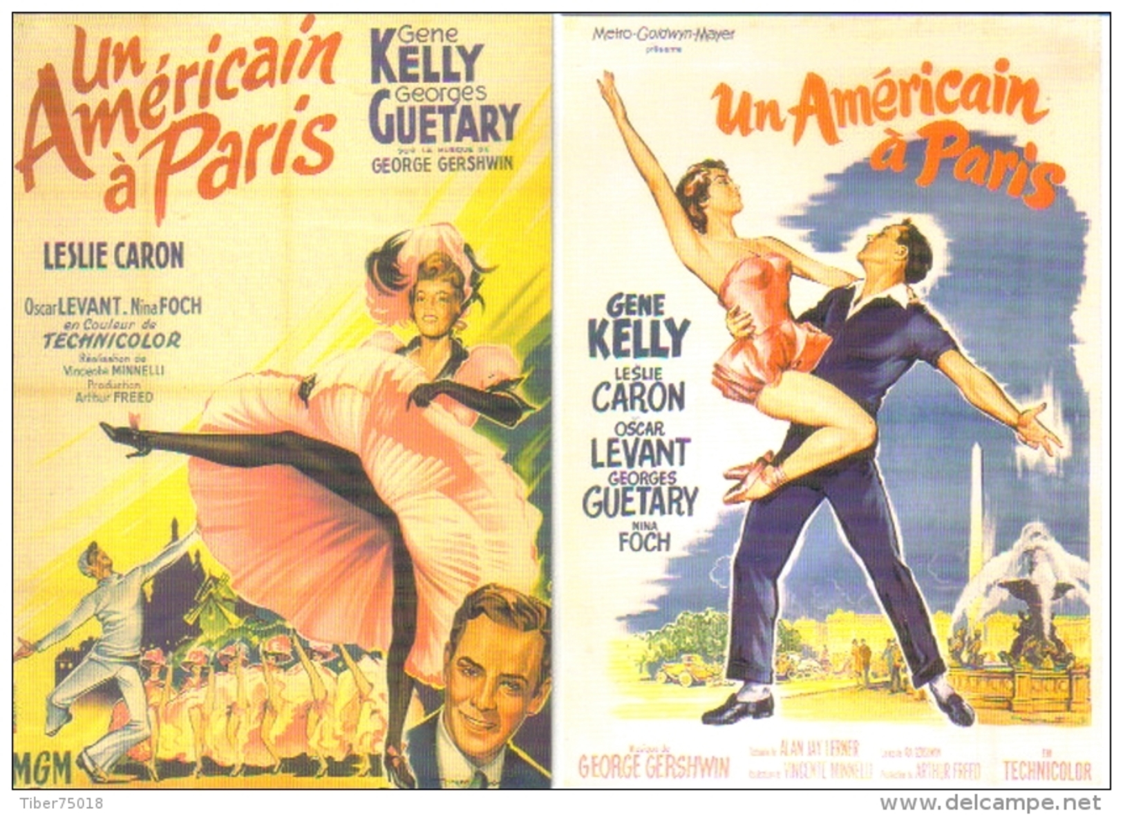 2 Cartes Postales édition "Dix Et Demi Quinze" - Un Américain à Paris - Film De Vincente Minnelli (cinéma Affiche) - Posters On Cards