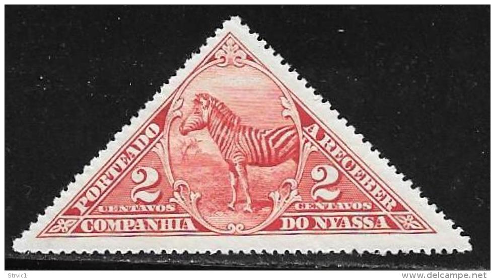 Nyassa, Scott # J3 Mint Hinged Zebra, 1924 - Nyassa