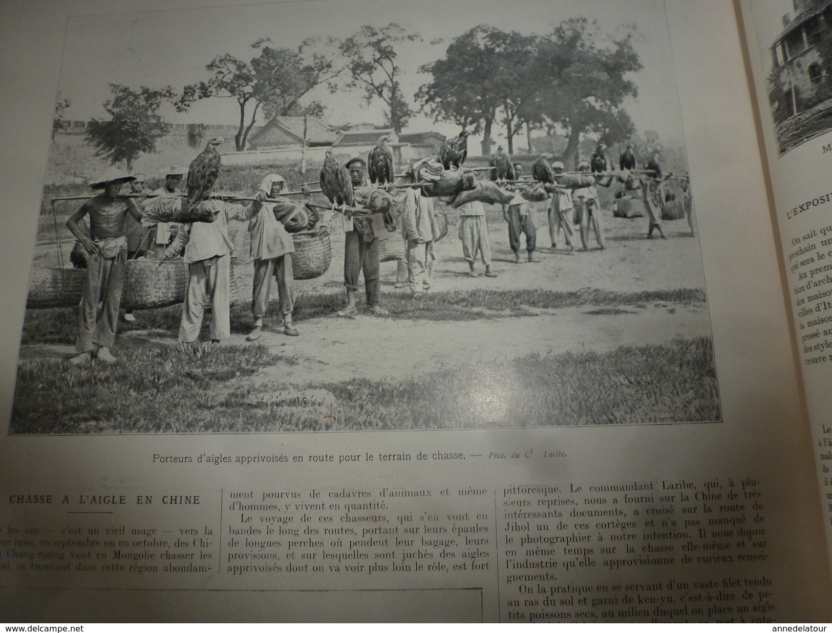 1910 L'ILLUSTRATION:Chasse à l'aigle en Chine;Construction du JEAN-BART à Brest;Crue du Rhône à Beaucaire;etc