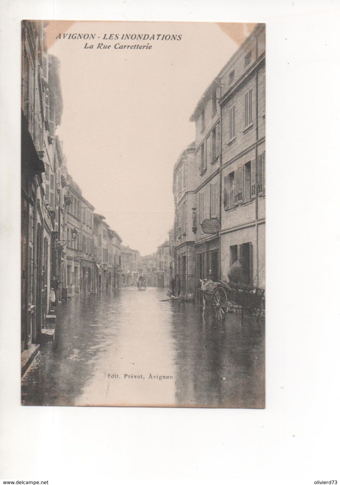 CPA - 84 - Avignon Les Inondations - La Rue Carretterie - Editeur Prévot A VOIR - Avignon