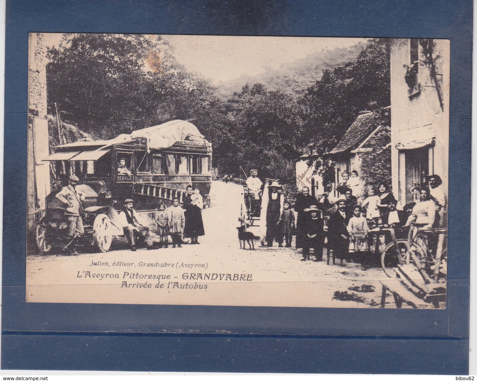 GRAND - VABRE  ( AVEYRON )  Arrivée De L'Autobus  -  MARCILLAC - CONQUES       - SUPERBE & RARE - Autres & Non Classés