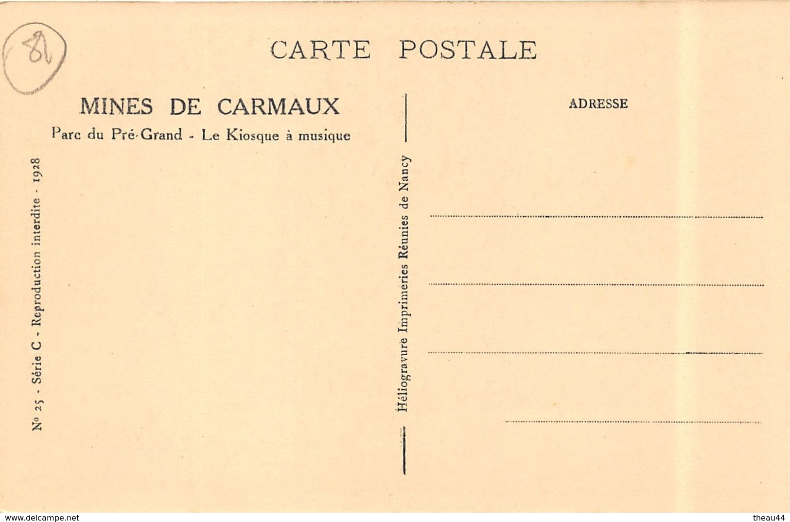 ¤¤  -  CARMAUX  -  Les Mines  -  Parc Du Pré-Grand  -  Le Kiosque à Musique   -  ¤¤ - Carmaux