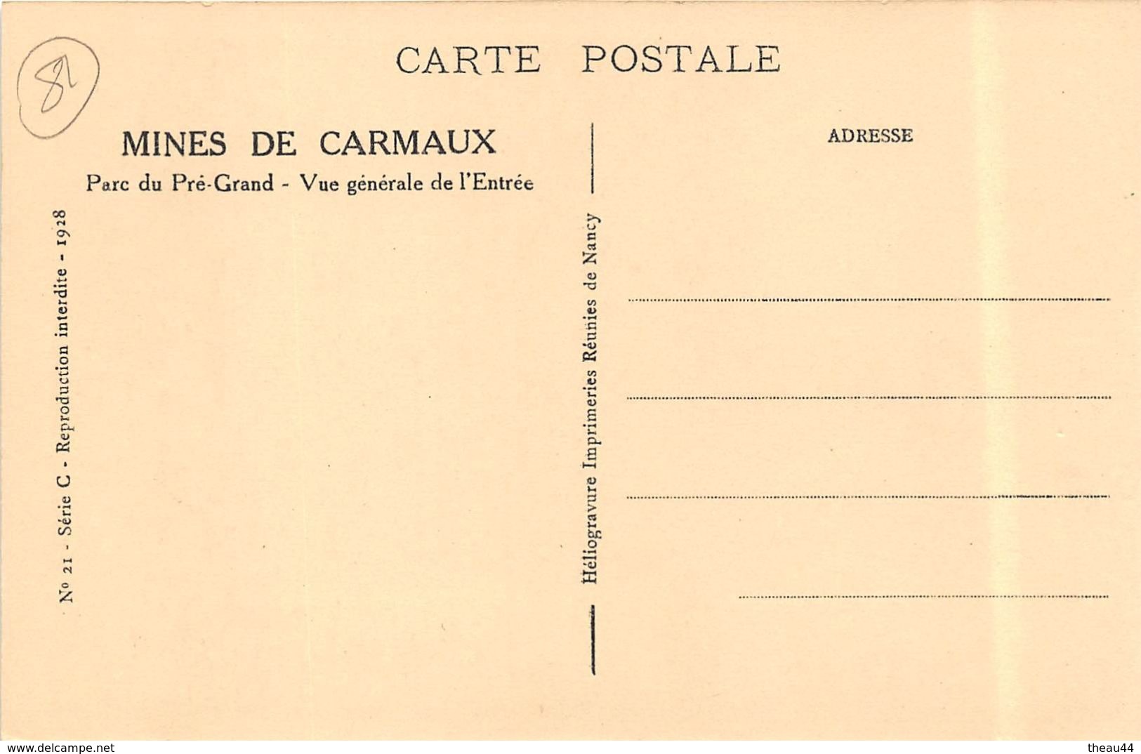 ¤¤  -  CARMAUX  -  Les Mines  -  Parc Du Pré-Grand  -  Vue De L'Entrée   -  ¤¤ - Carmaux