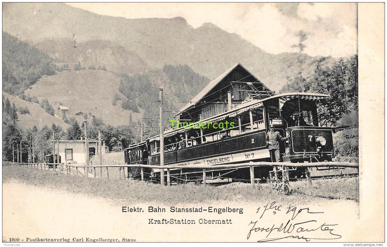 CPA  ELEKTR. BAHN STANSSTAD ENGELBERG KRAFT STATION OBERMATT ZUG TRAIN - Engelberg