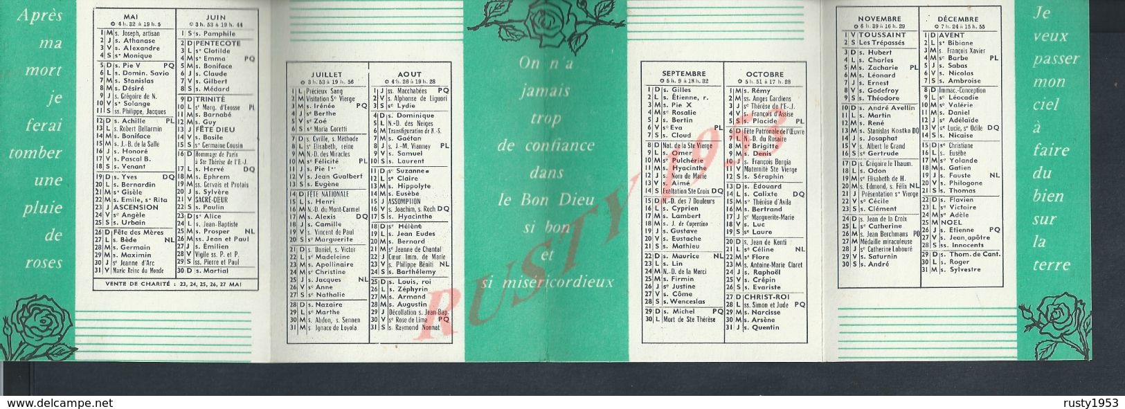 RELIGION CALENDRIER DE 1968 LES ORPHELINS APPRENTIS D AUTEUIL : - Petit Format : 1961-70