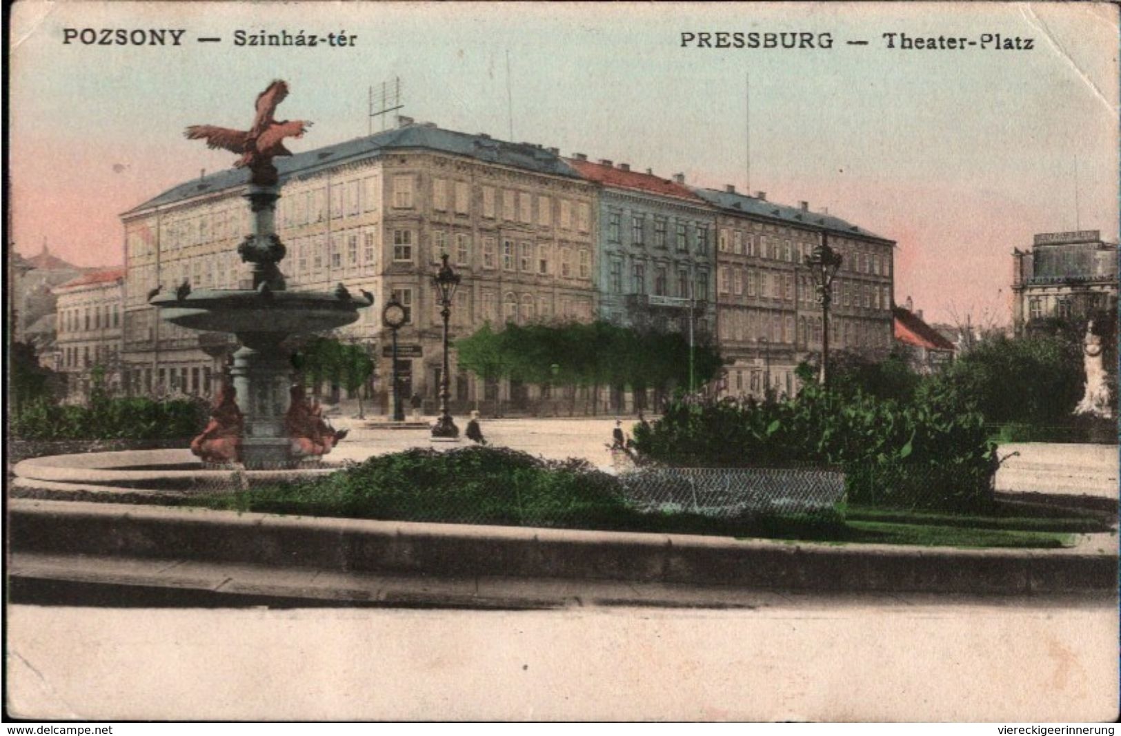 ! Alte Ansichtskarte Pozsony , Pressburg , Theaterplatz, 1909 - Slowakei