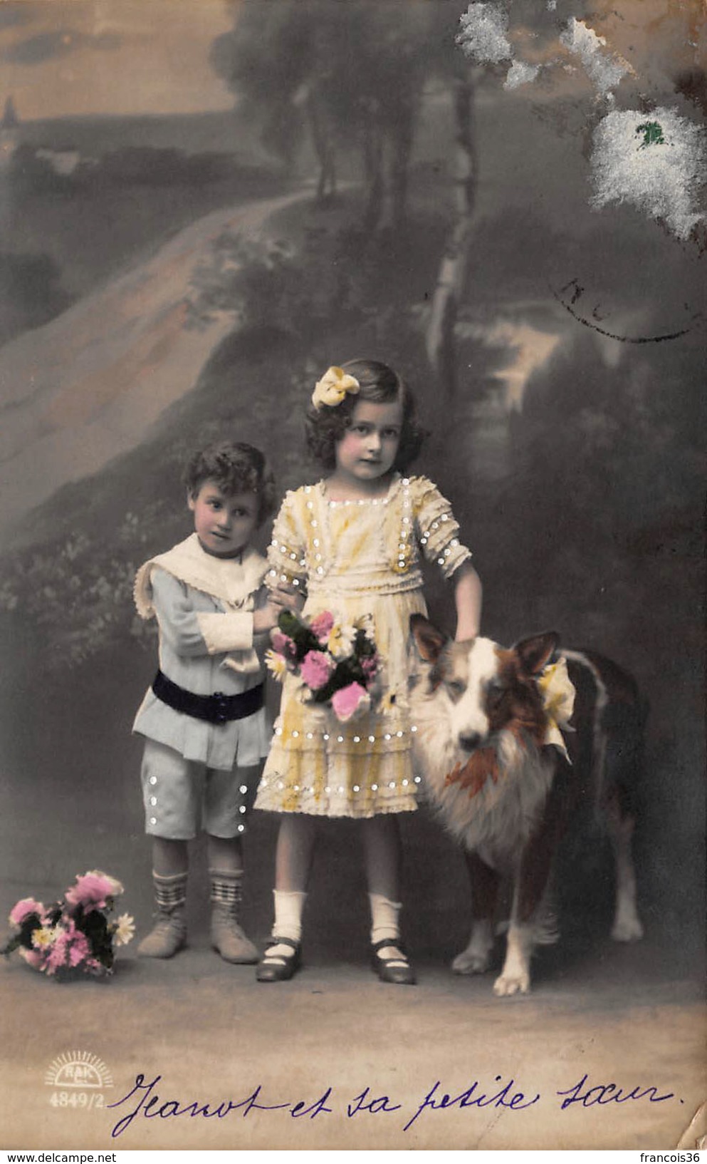 CPA - Enfants Avec Leur Chien Colley - Chiens