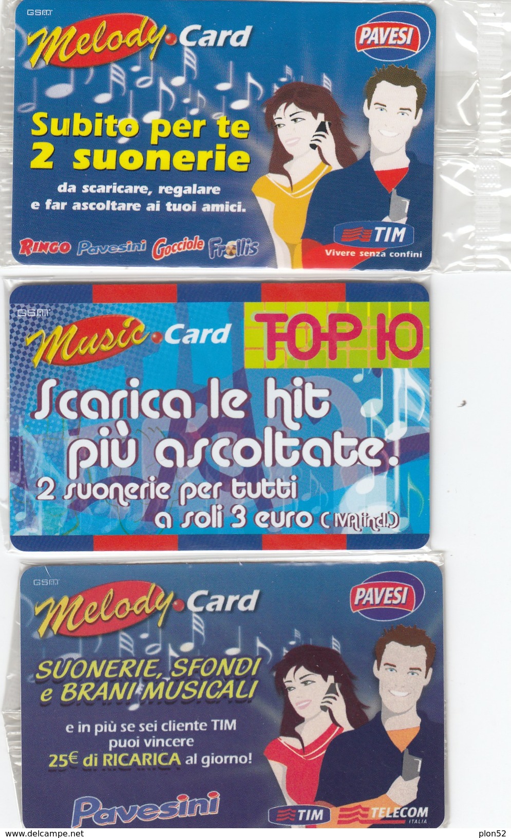 11168- N. 2 MELODY CARD E UNA MUSIC CARD - Tests & Servicios