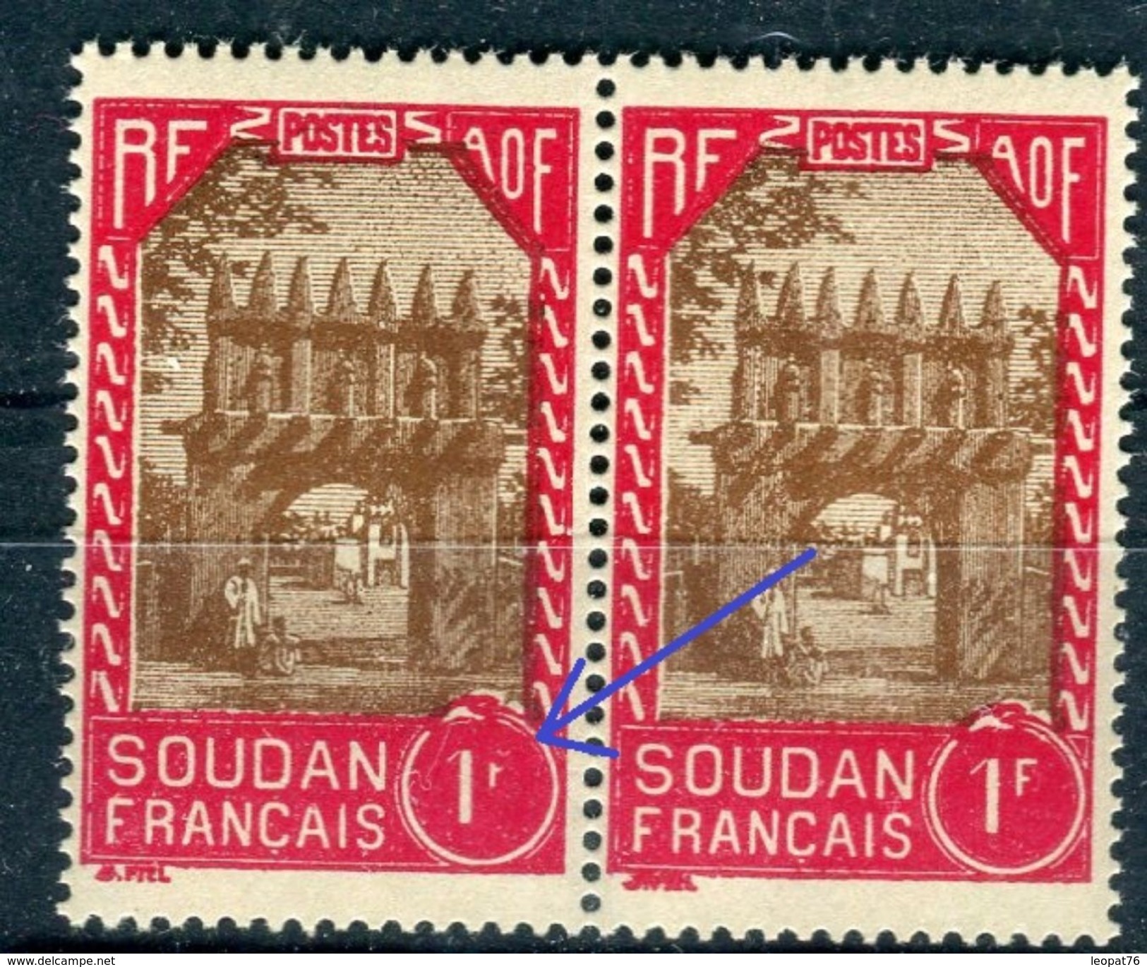 Soudan - Variété 1 Exemplaire Avec Le F De 1F Cassé  Tenant à 1 Normal , Neufs Luxes - Ref V283 - Neufs