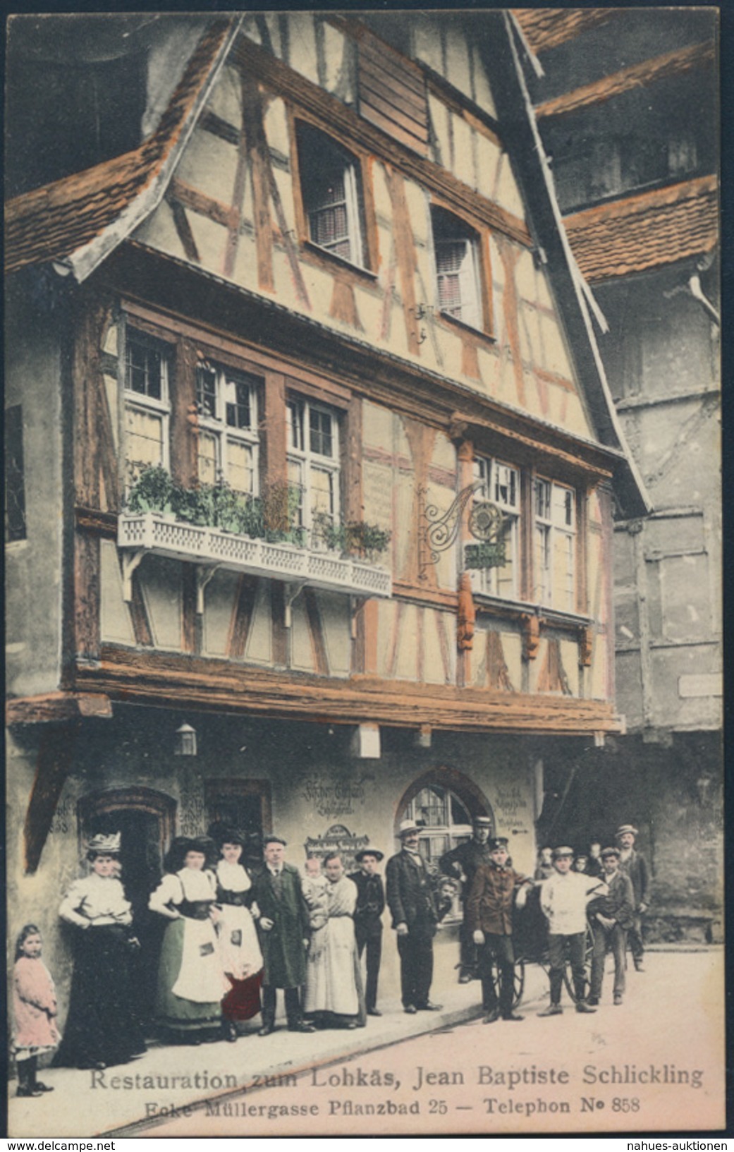 Ansichtskarte Foto Restaurant Zum Lohkäs Jean Baptiste Schickling Straßburg 1913 - Elsass