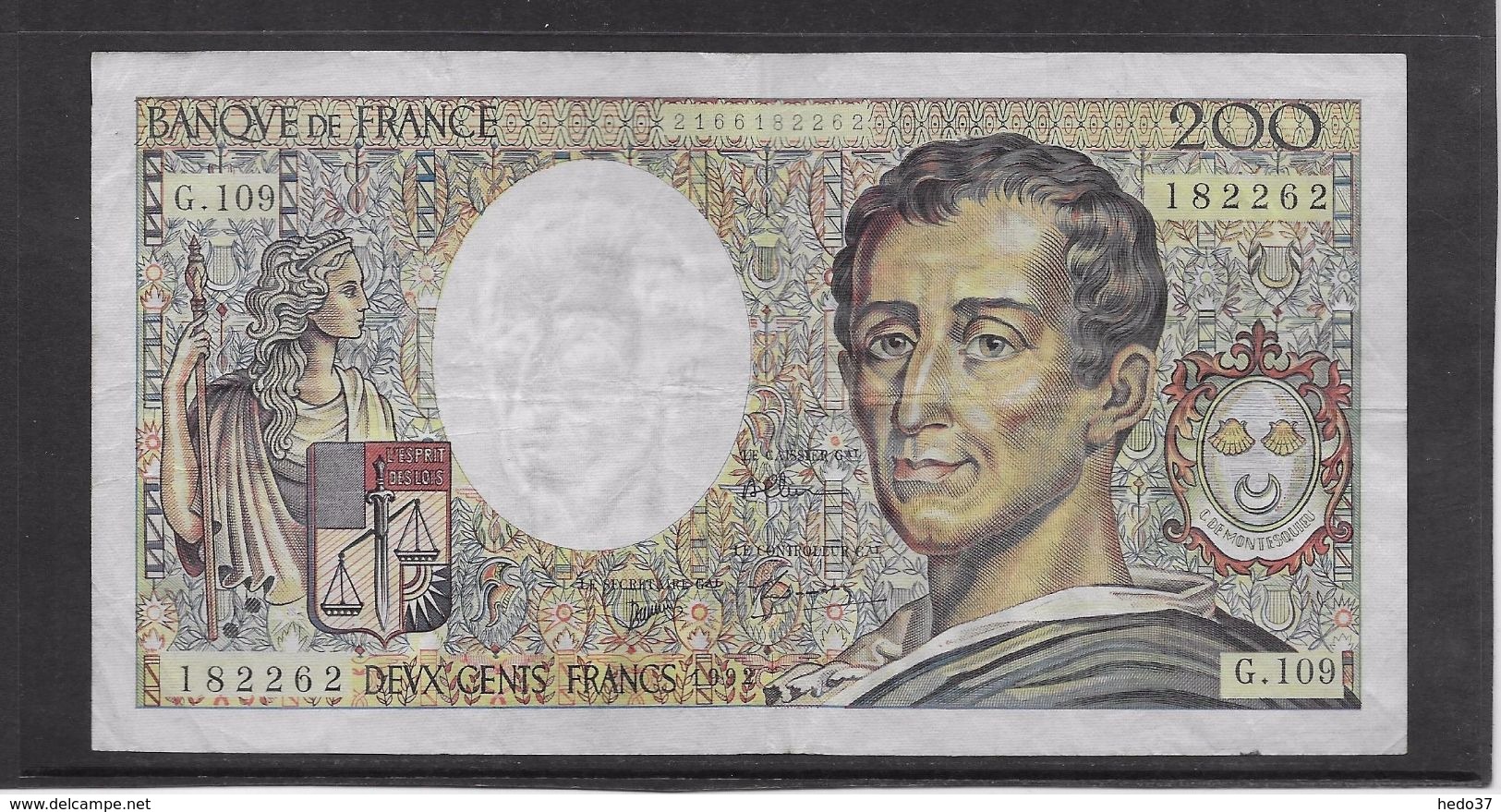 France 200 Francs Montesquieu - 1992 - Fayette N°70-12a - TB - 200 F 1981-1994 ''Montesquieu''