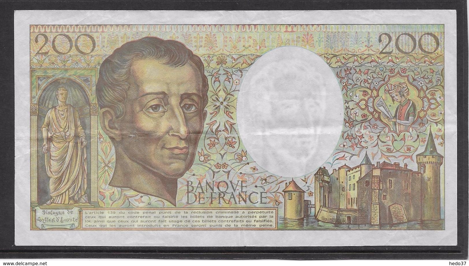 France 200 Francs Montesquieu - 1990 - Fayette N°70-10b - TTB - 200 F 1981-1994 ''Montesquieu''