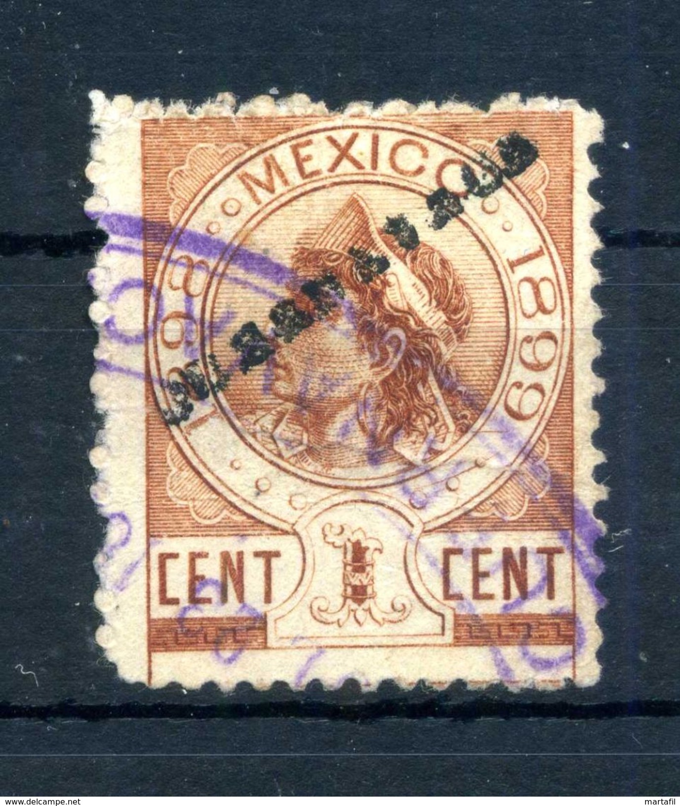 1899 MESSICO OVERPRINTED 1c. USATO - Messico