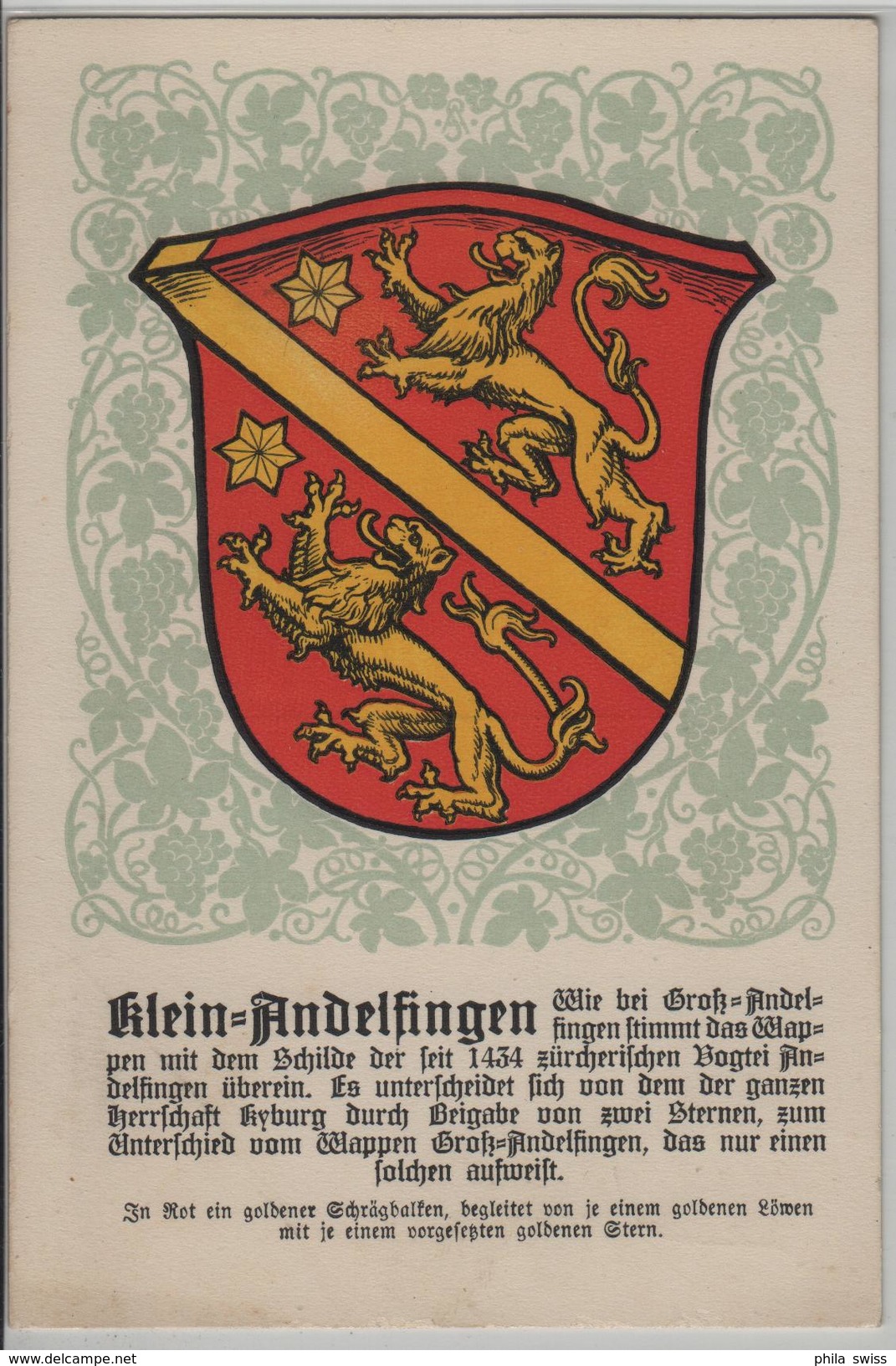 Klein-Andelfingen - Zürcher Gemeinde Wappen No. 56 - Andelfingen