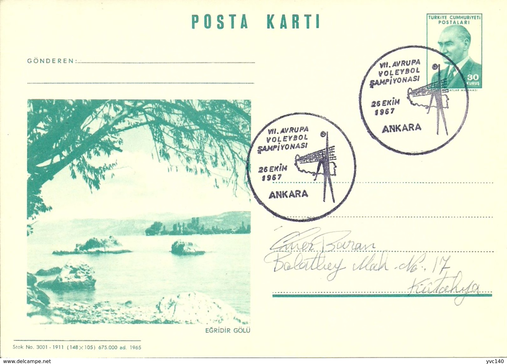 Turkey; 1965 Postal Stationery Isfila AN 204 - Entiers Postaux