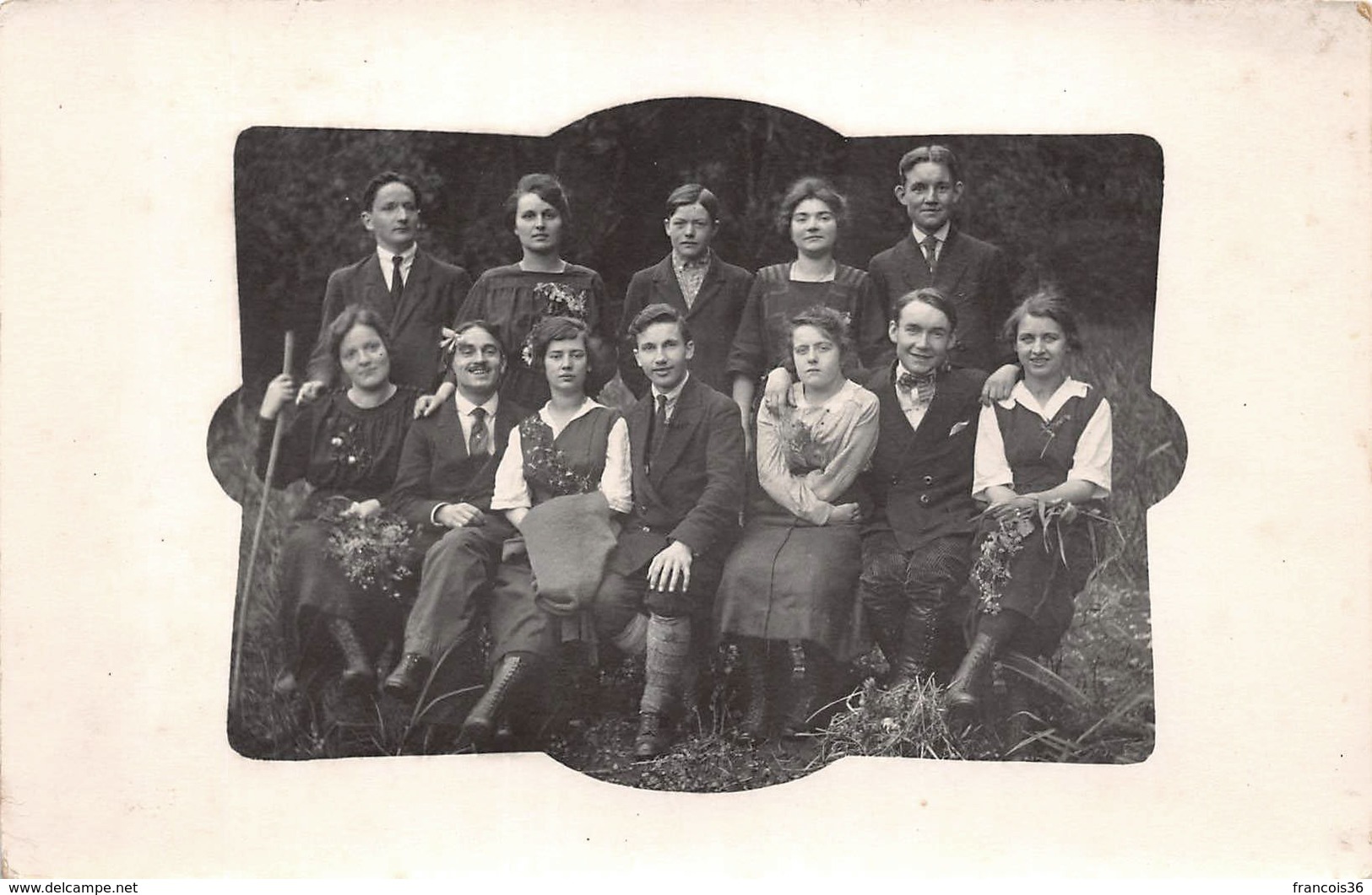 Groupe De Jeunes Randonneurs - Supposé Savoie Ou Suisse Circa 1920 - Sport - Autres & Non Classés