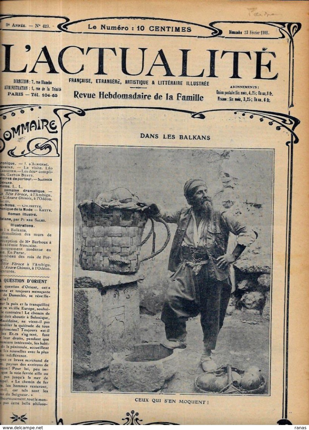 Revue L'actualité N° 423 De 1908 Perse Iran - Other & Unclassified