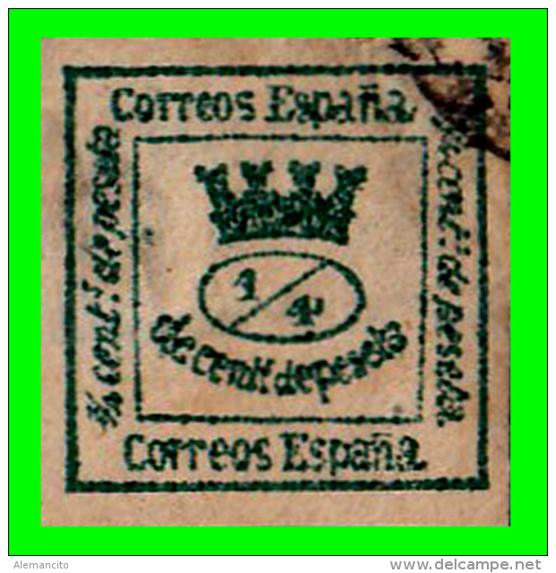 ESPAÑA 1&ordf; REPUBLICA AÑO 1872  1/4 DE PESETA - Used Stamps