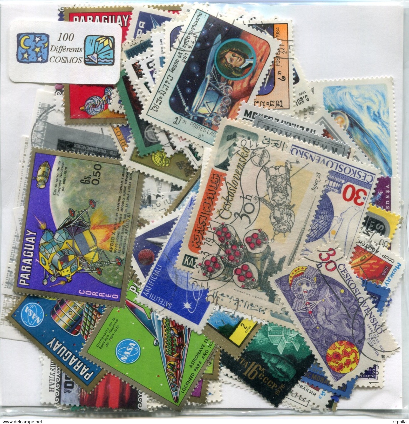 RC 6282 ESPACE COSMOS POCHETTE DE 100 TIMBRES DIFFERENTS - Collections