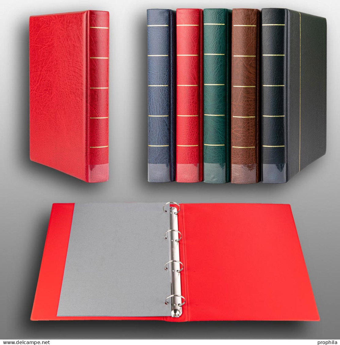 Prophila Maxi-Ringbinder De Luxe Rot - Large Format, Black Pages