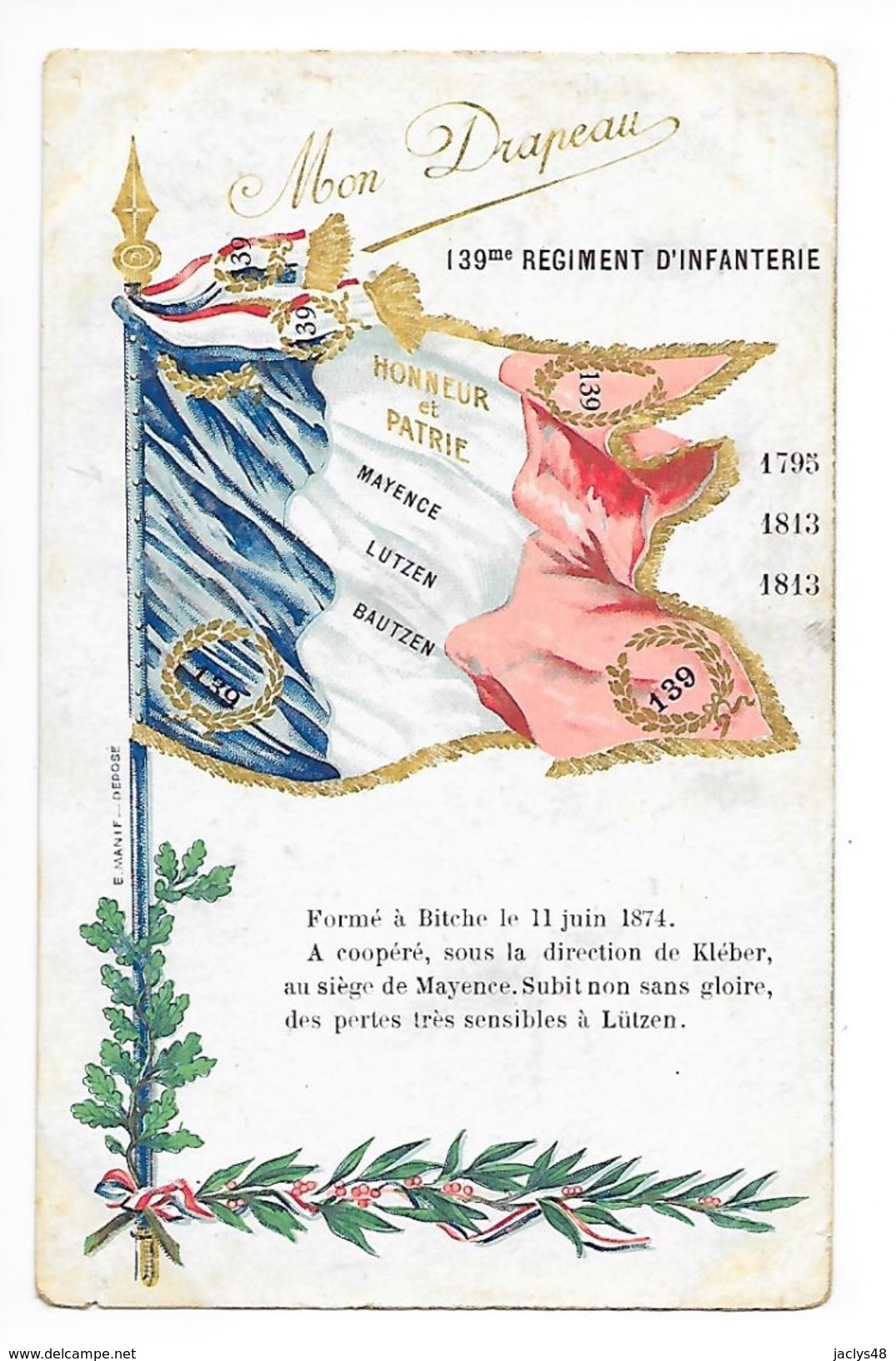 139° Régiment D'Infanterie - Mon Drapeau -   - L 1 - Régiments