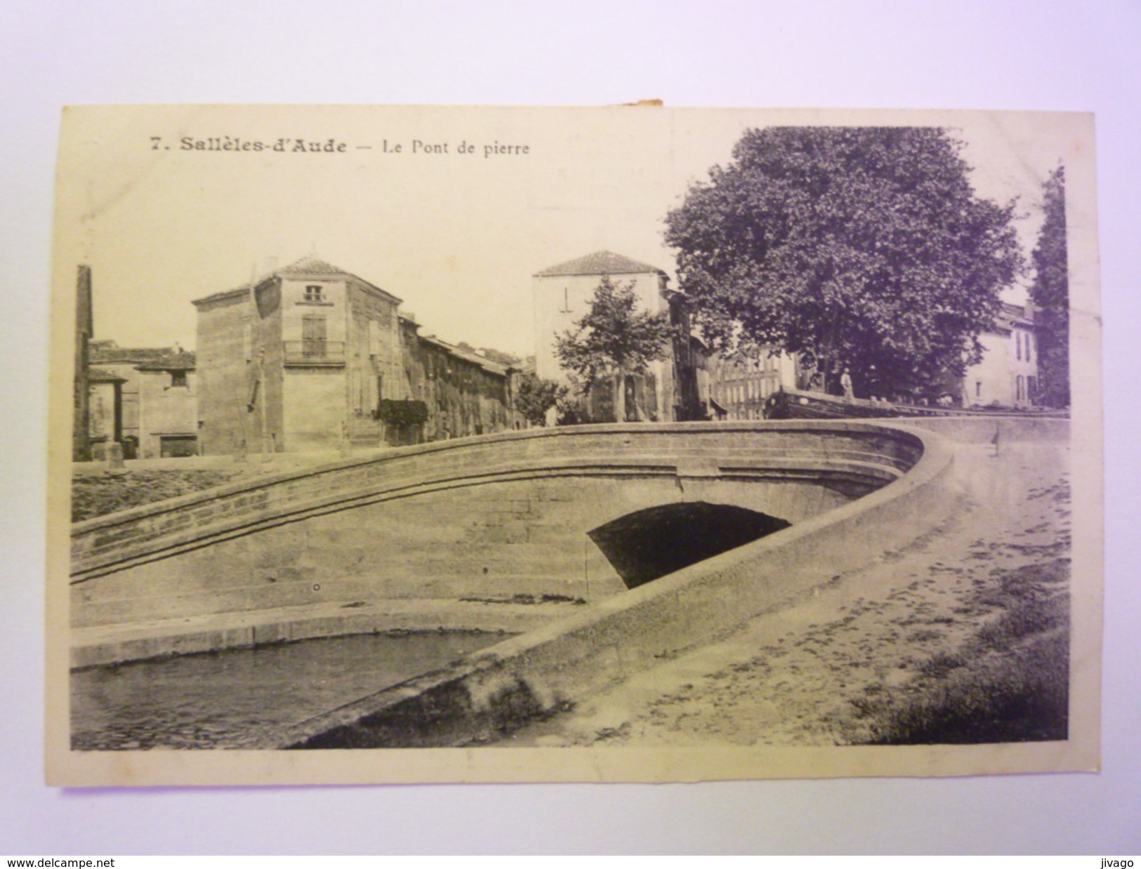 SALLELES-D'AUDE  (Aude)  :  Le  PONT De  Pierre   1908    - Salleles D'Aude