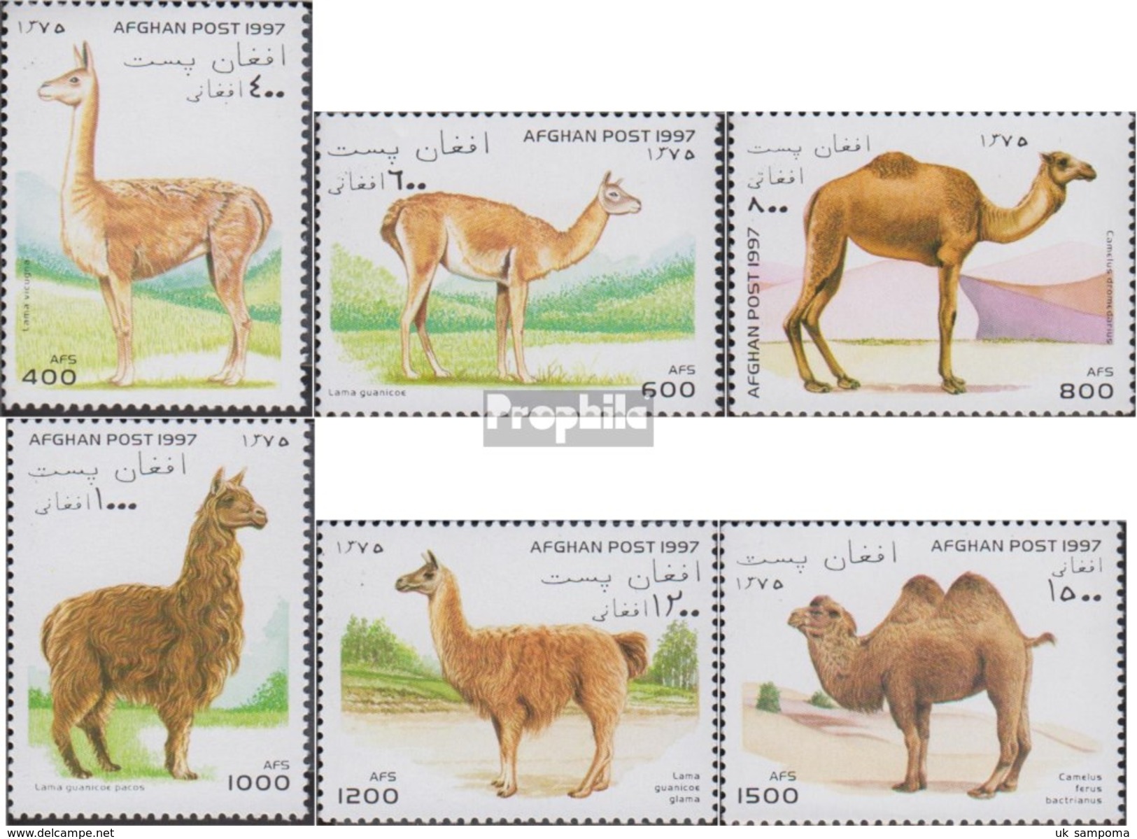 Afghanistan 1712-1717 (complete Issue) Unmounted Mint / Never Hinged 1997 Camels - Afghanistan