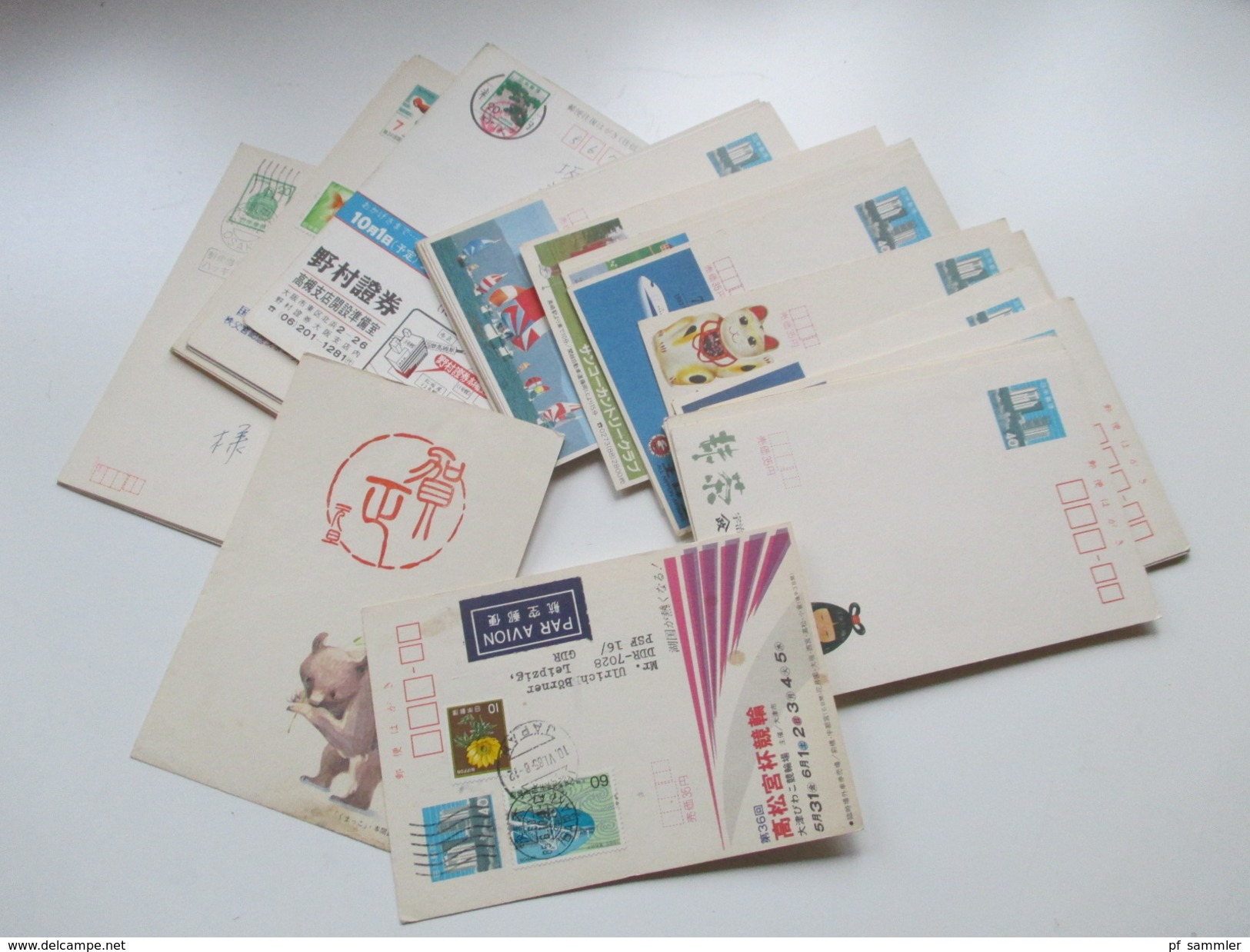 Asien / Japan 50 Ganzsachen / Bildkarten! Rote Sonderstempel / Ungebraucht! Fundgrube! Viele Motive! - Postcards