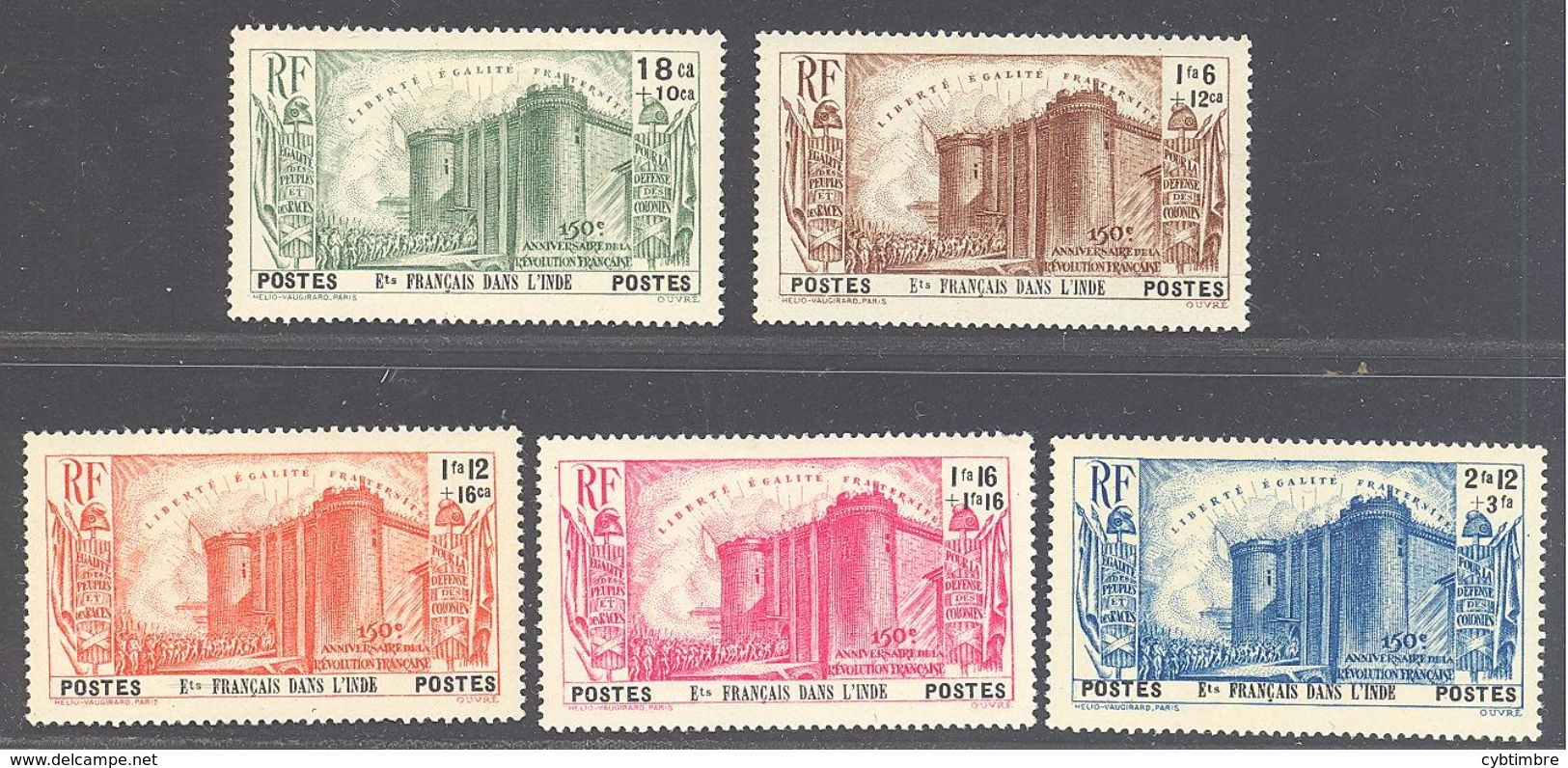 Inde: Yvert N°118/122*;  Le 119 Pli; Cote 60.00€ - Unused Stamps