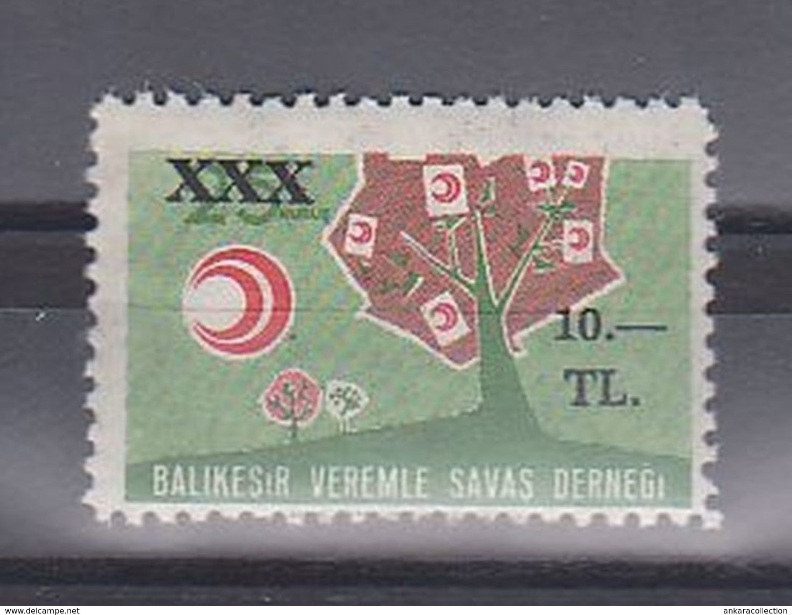 AC - TURKEY CHARITY STAMP  - BALIKESIR ASSOCIATION OF THE FIGHT WITH TUBERCULOSIS MNH - Timbres De Bienfaisance