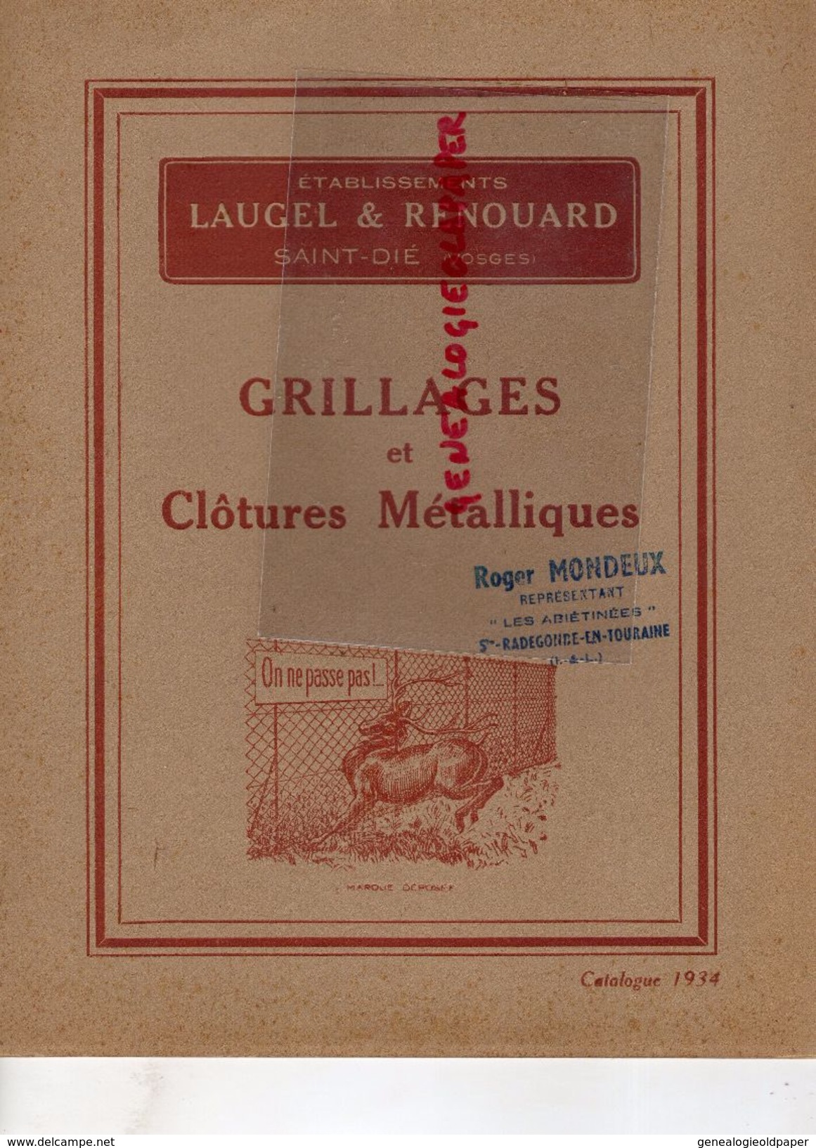 88-SAINT DIE-RARE BEAU CATALOGUE ETS. LAUGEL & RENOUARD-MEUBLES METALLIQUES-MARSEILLE-USINE FAING SAINTE MARGUERITE-1934 - Documenti Storici