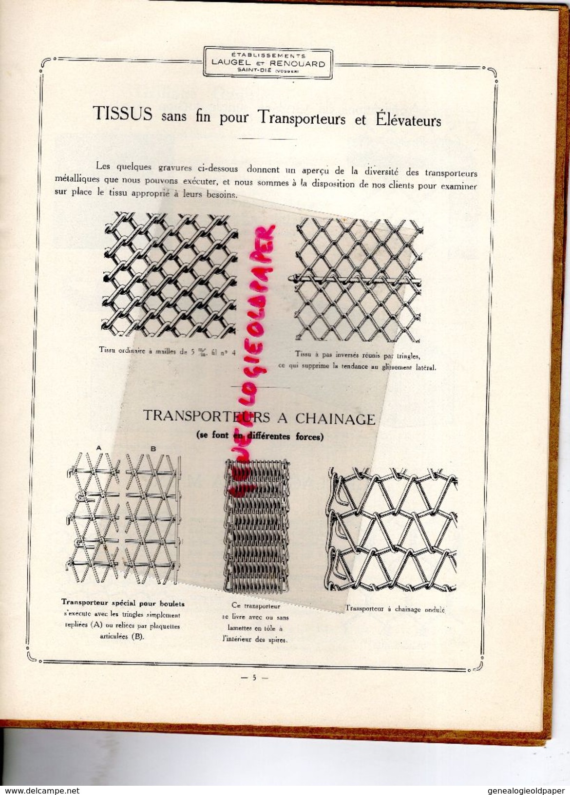 88-SAINT DIE-RARE BEAU CATALOGUE ETS. LAUGEL & RENOUARD-MEUBLES METALLIQUES-MARSEILLE-USINE FAING SAINTE MARGUERITE-1934