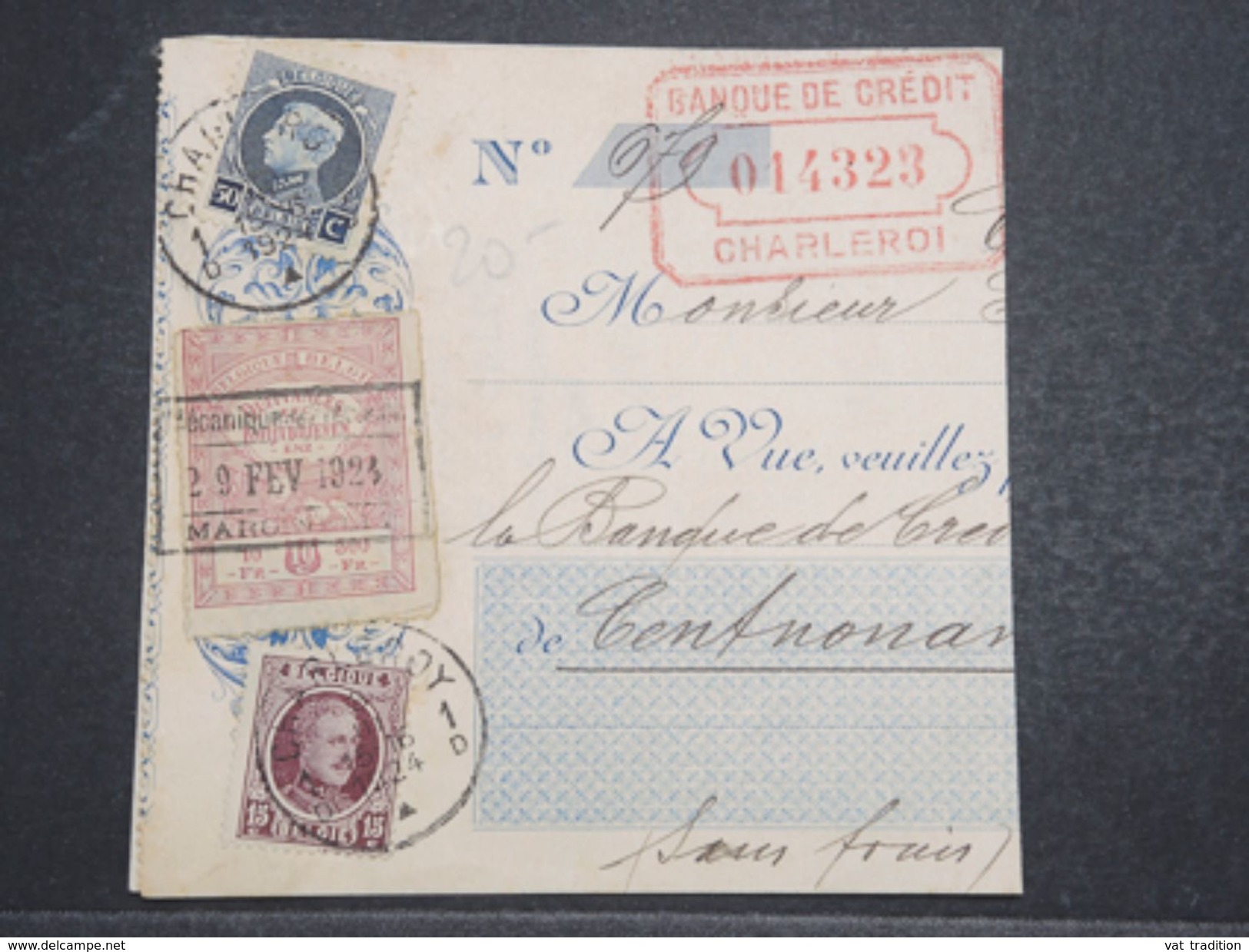 BELGIQUE - Fiscal + Timbres Sur Document ( Chèque ) En 1924 - L 10302 - Documenti