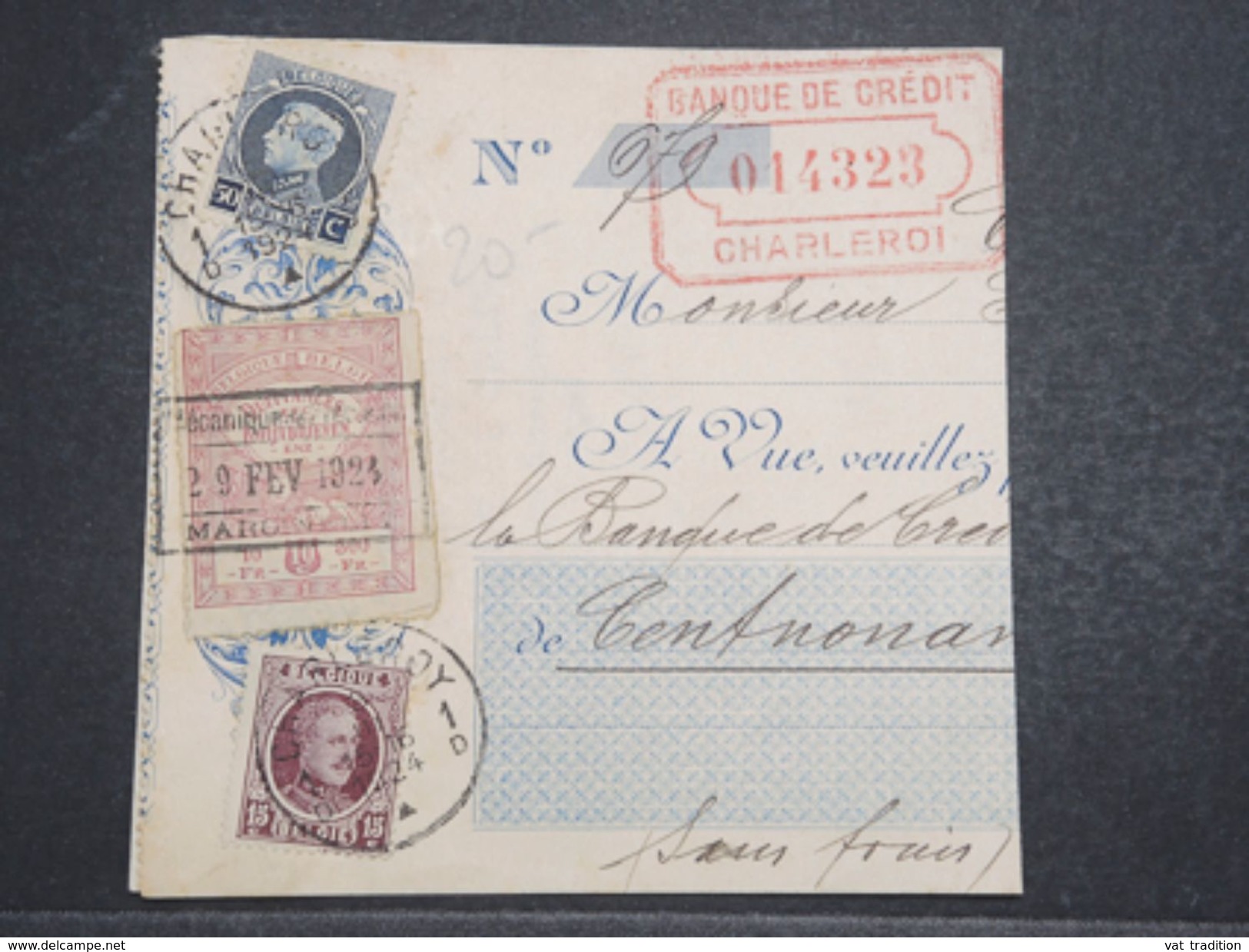 BELGIQUE - Fiscal + Timbres Sur Document ( Chèque ) En 1924 - L 10302 - Documents