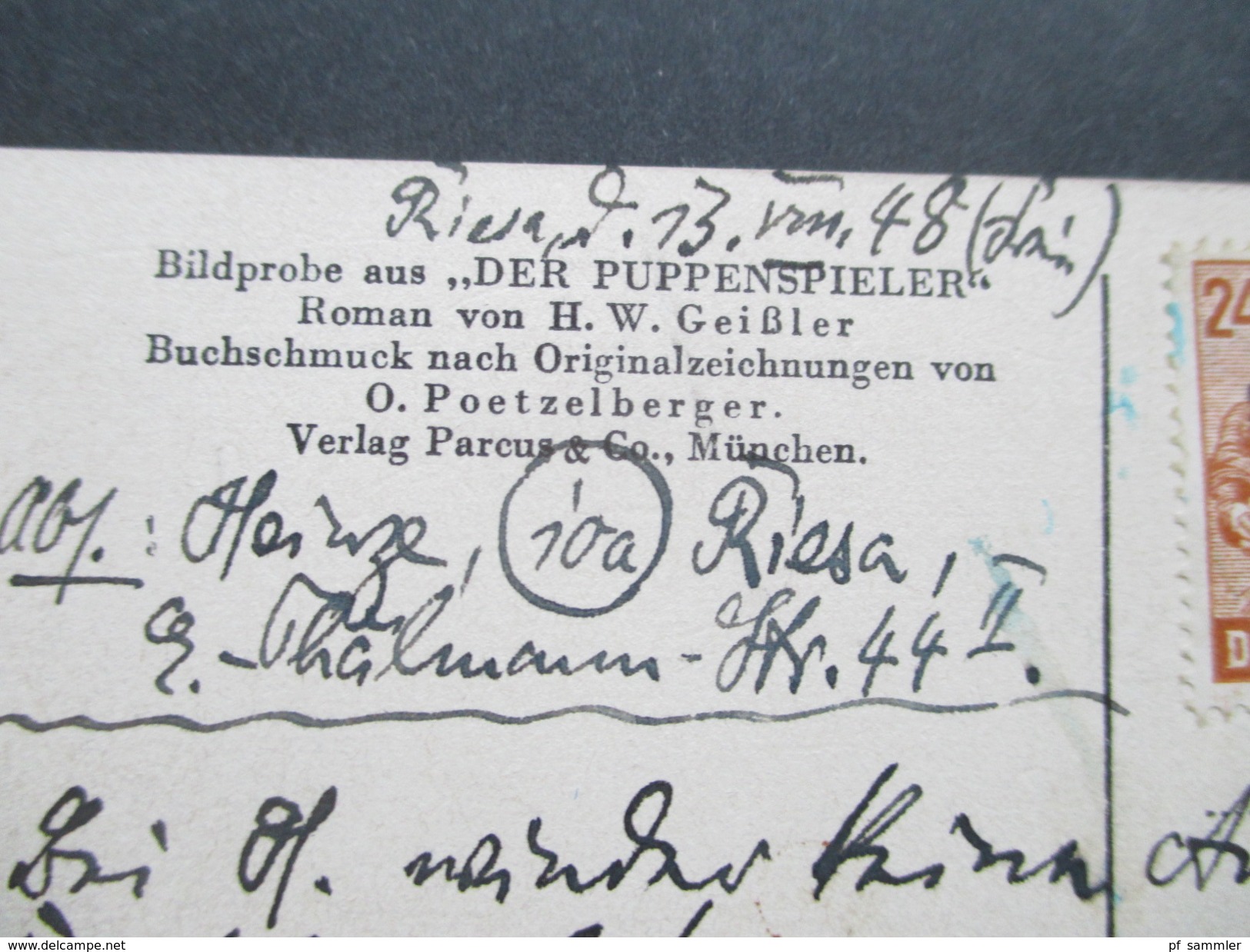 AK 1948 SBZ Nr. 197 Seitenrand! Bildprobe Aus "Der Puppenspieler" Nach Originalzeichnung O. Poetzelberger - 1900-1949