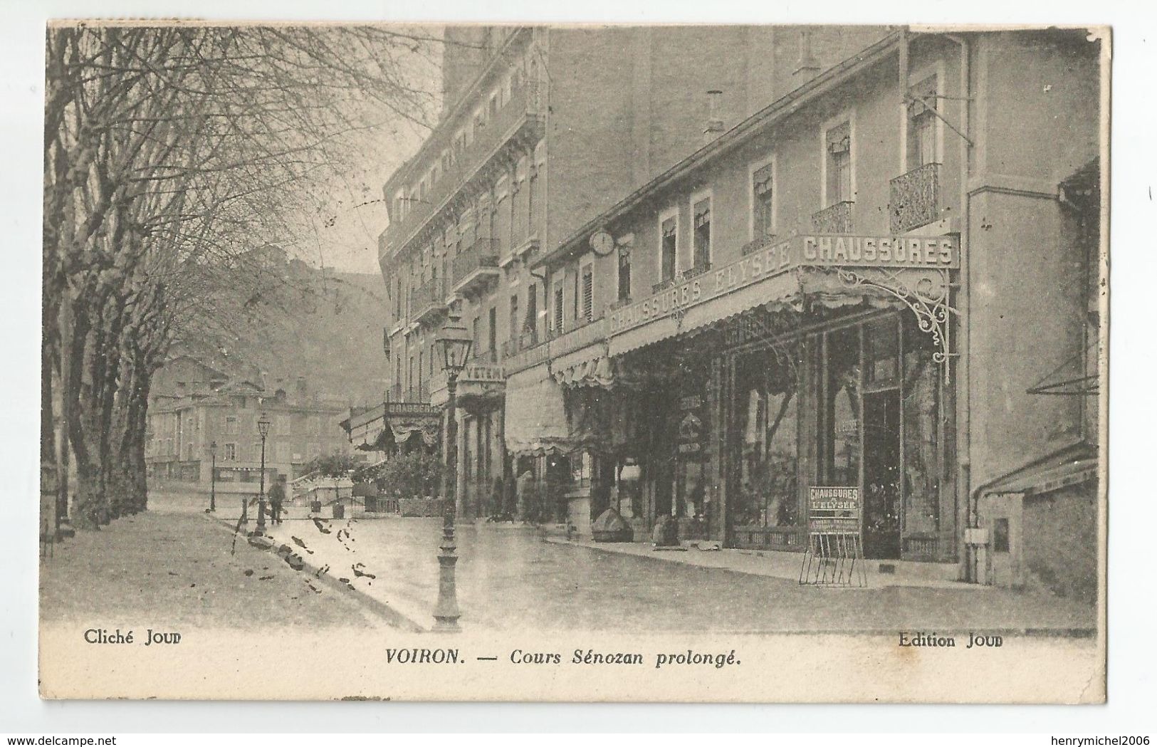 38 Isère - Voiron Devanture Chaussures Elysée Cours Sénozan Prolongé 1924 - Voiron