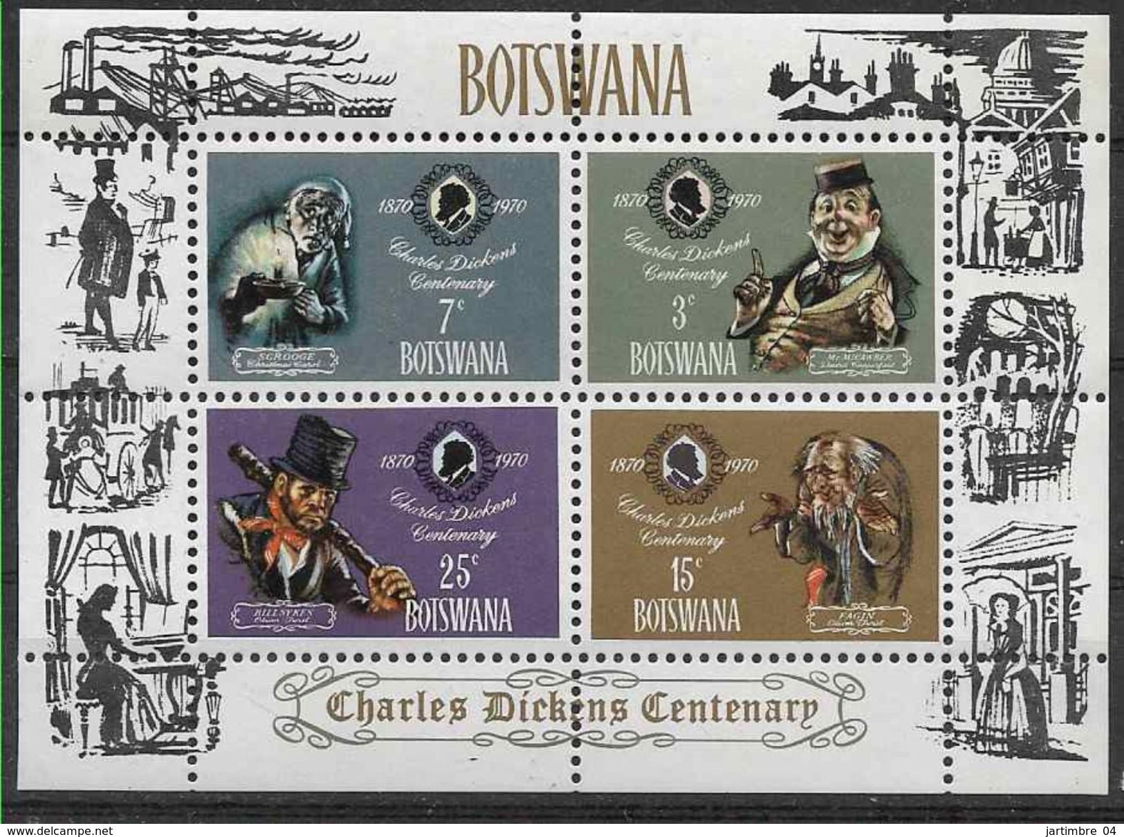 1970 BOTSWANA BF 3** Dickens - Botswana (1966-...)