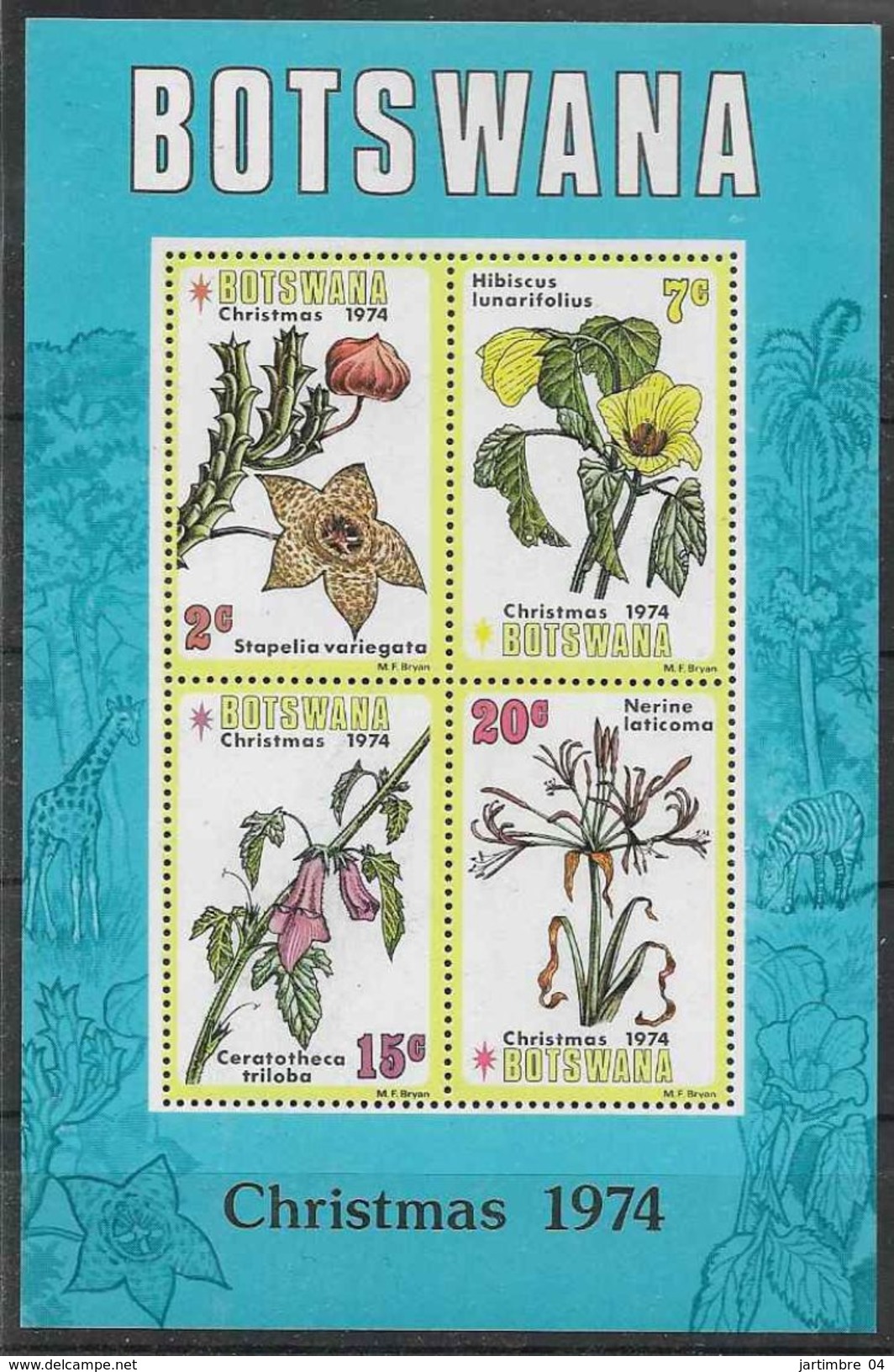 1974 BOTSWANA BF 8** Noël, Fleurs - Botswana (1966-...)