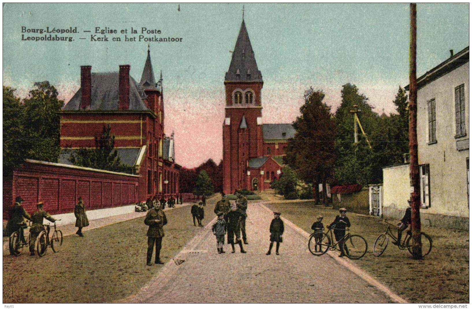 BELGIQUE - LIMBOURG - BOURG-LEOPOLD - LEOPOLDSBOURG - Eglise Et La Poste - Kerk En Het Postkantoor. - Leopoldsburg