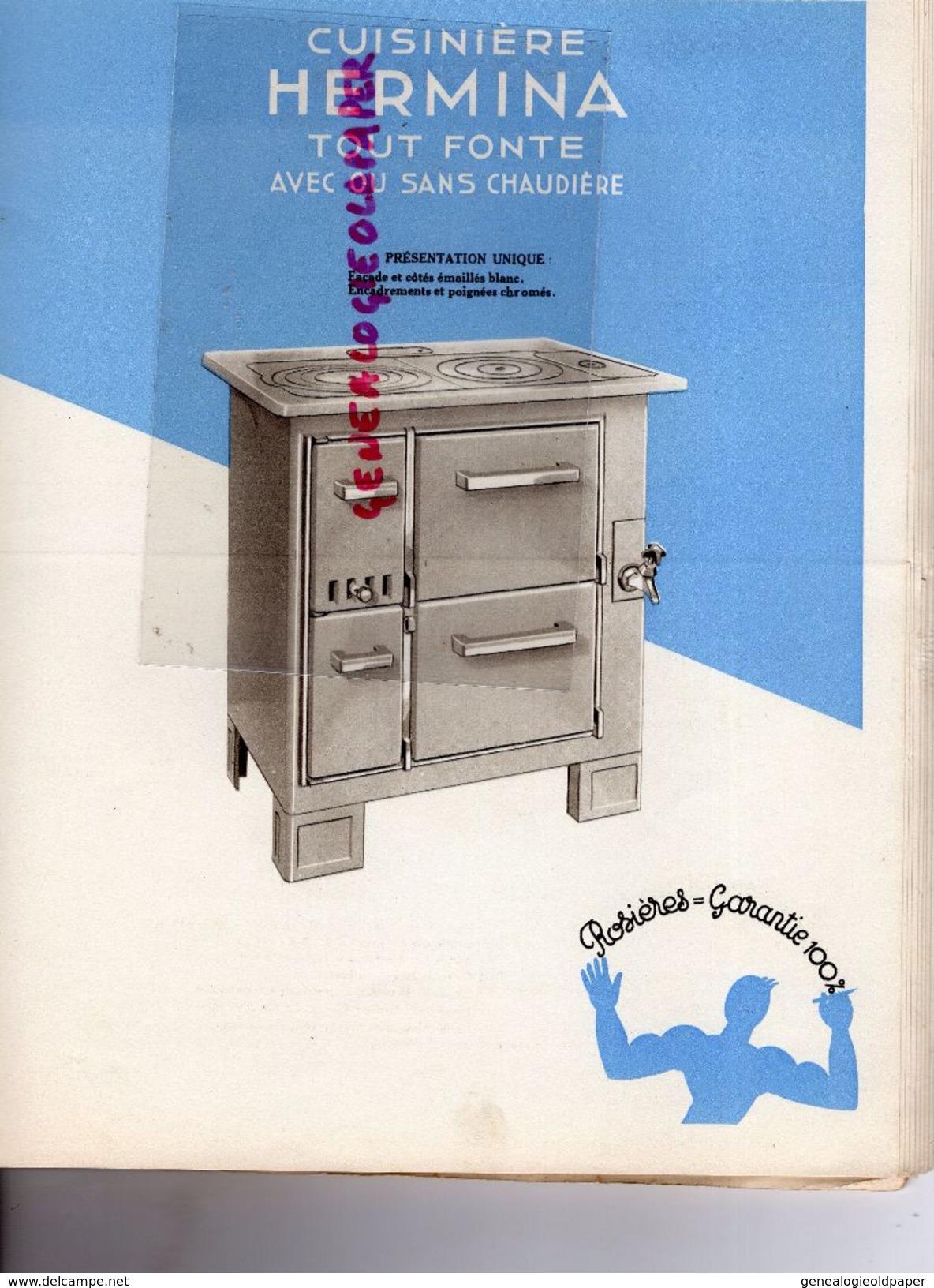 18- BOURGES-RARE BEAU CATALOGUE FONDERIES DE ROSIERES-FONDERIE-1936-CHAUFFAGE CUISINE-AVEC TARIFS-POELE CALORIFERE