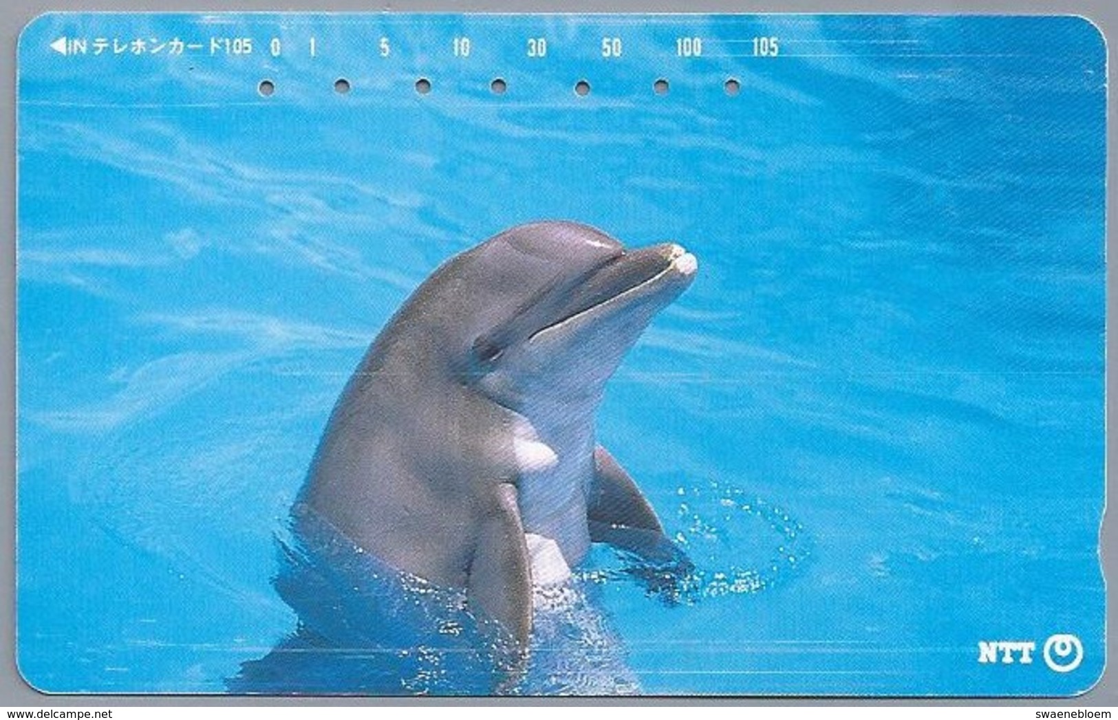 JP.- Japan, Telefoonkaart. Telecarte Japon. TELEPHONE CARD - 105-231-186 -. DOLFIJN. 2 SCANS - Dolphins