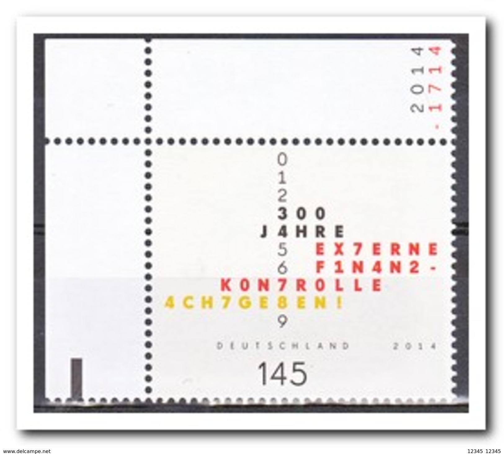 Duitsland 2014, Postfris MNH, MI 3106, 300 Years Of External Financial Control - Unused Stamps