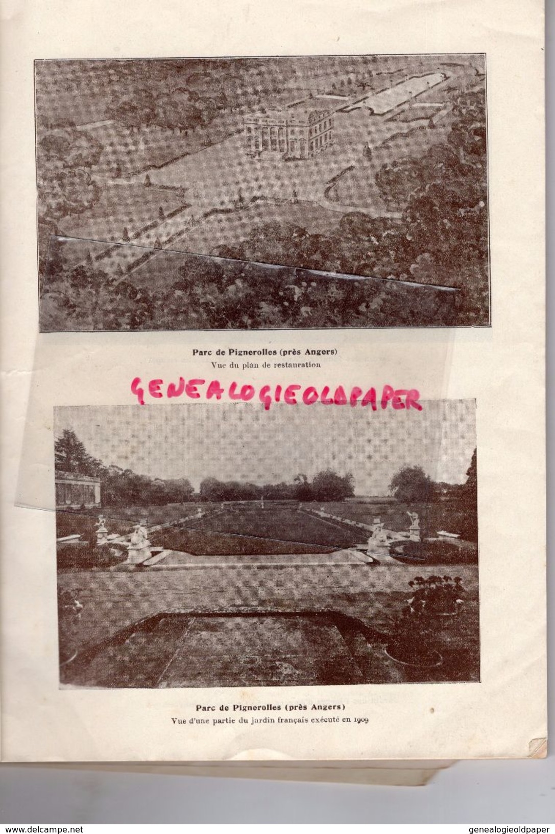 49- ANGERS-RARE CATALOGUE FOCQUEREAU LENFANT BOYER- ARCHITECTE PAYSAGISTE-HORTICULTURE PEPINIERES-25 RUE ST LEONARD-1910