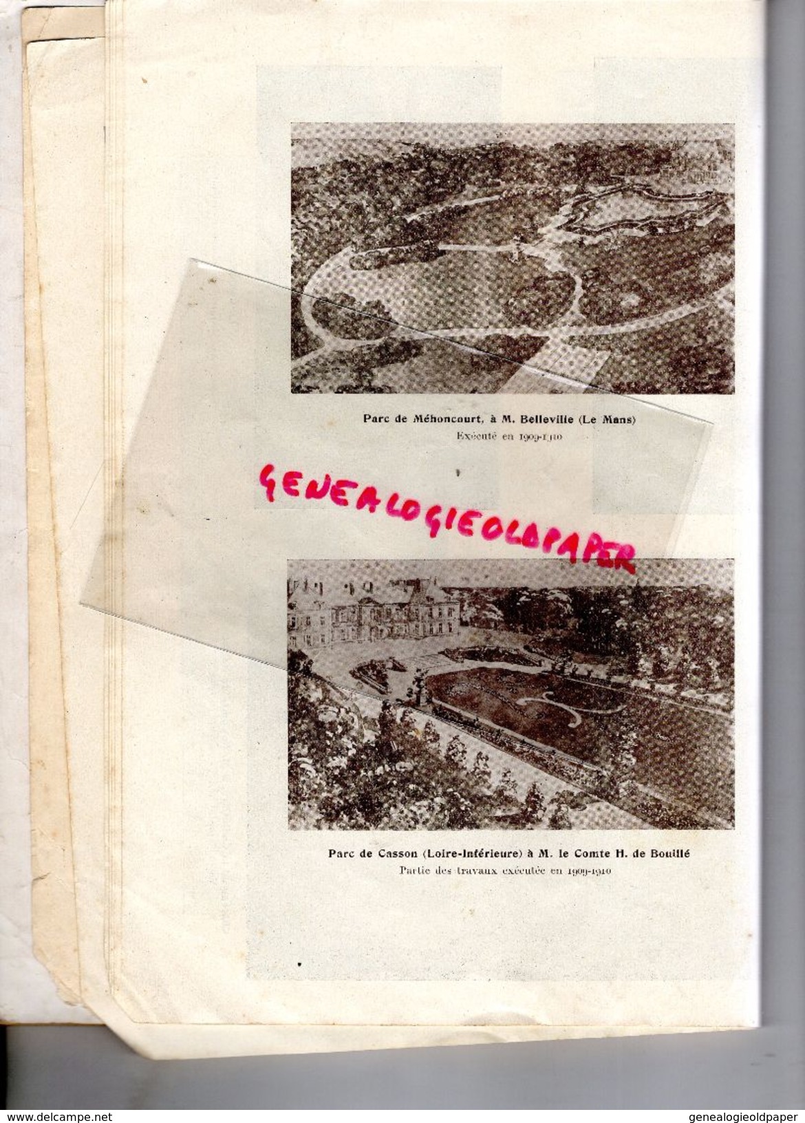 49- ANGERS-RARE CATALOGUE FOCQUEREAU LENFANT BOYER- ARCHITECTE PAYSAGISTE-HORTICULTURE PEPINIERES-25 RUE ST LEONARD-1910