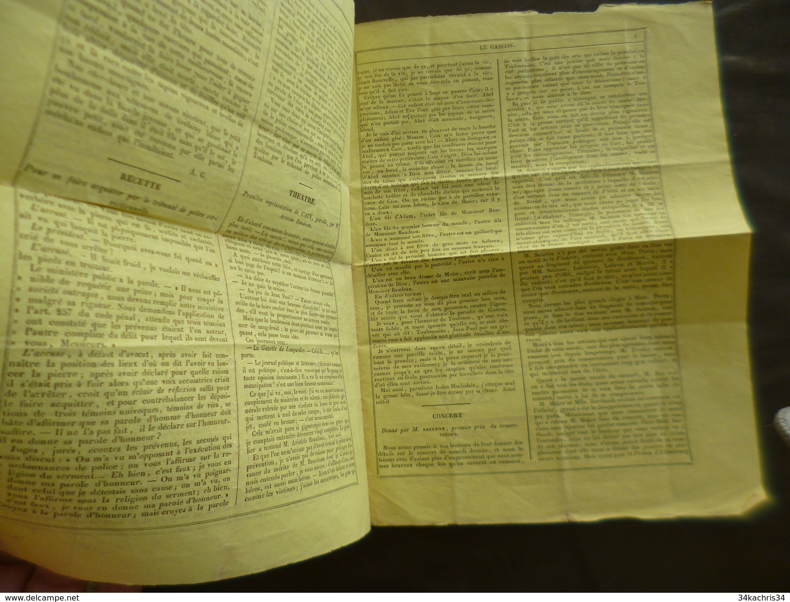 Le Gascon Furet De Toulouse Art, Industrie, Littérature, Théâtre 13/12/1835 4 Pages - 1800 - 1849