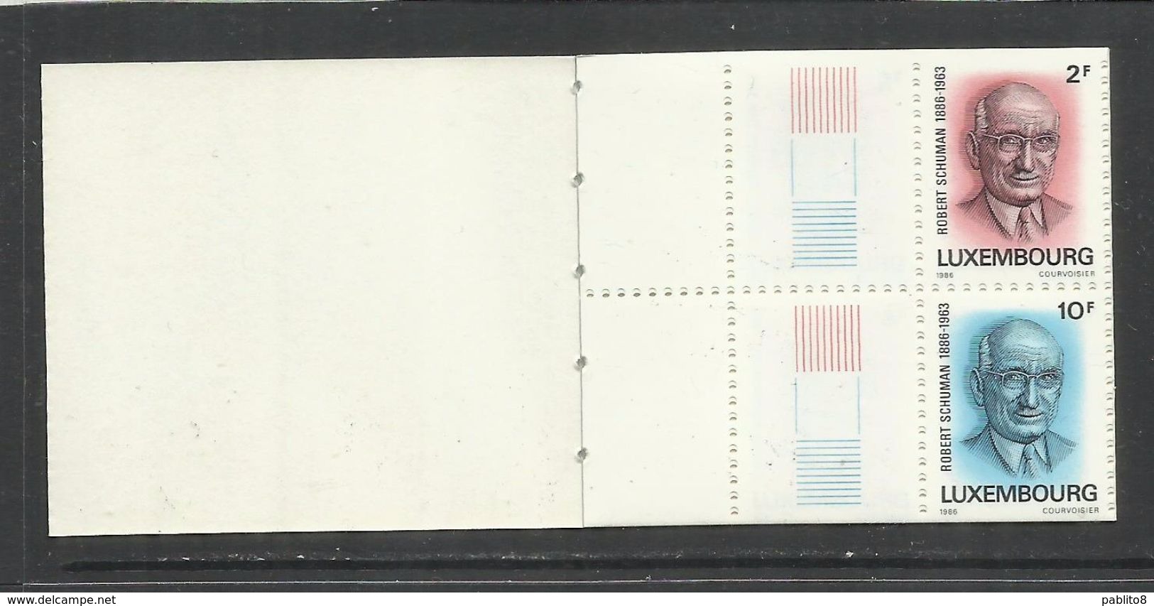 LUXEMBOURG LUSSEMBURGO 1986 SCHUMAN BOOKLET LIBRETTO NUOVO COMPLETO COMPLETE UNUSED MNH - Postzegelboekjes