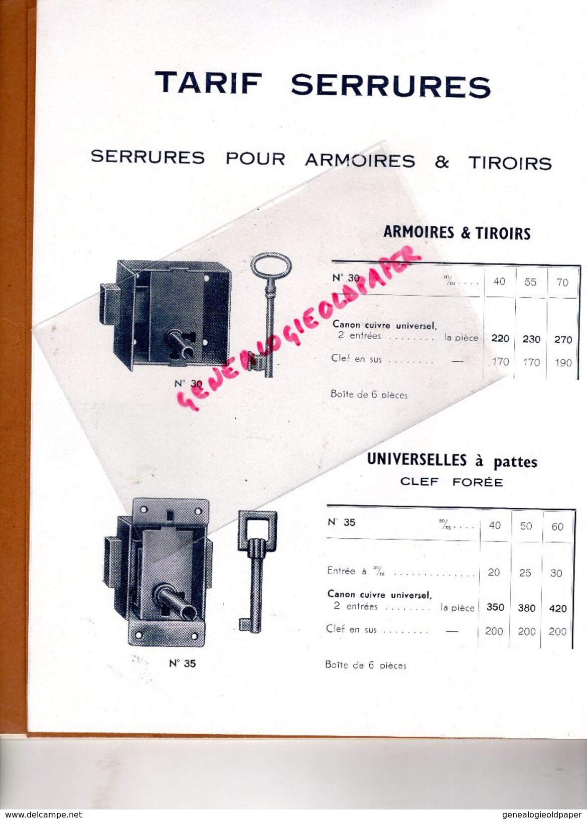 42-ST SAINT ETIENNE-MONISTROL SUR LOIRE-TERRENOIRE- RARE BEAU CATALOGUE J. MARTOURET-1952-SERRURES BOULONS FERRONNERIE- - Petits Métiers